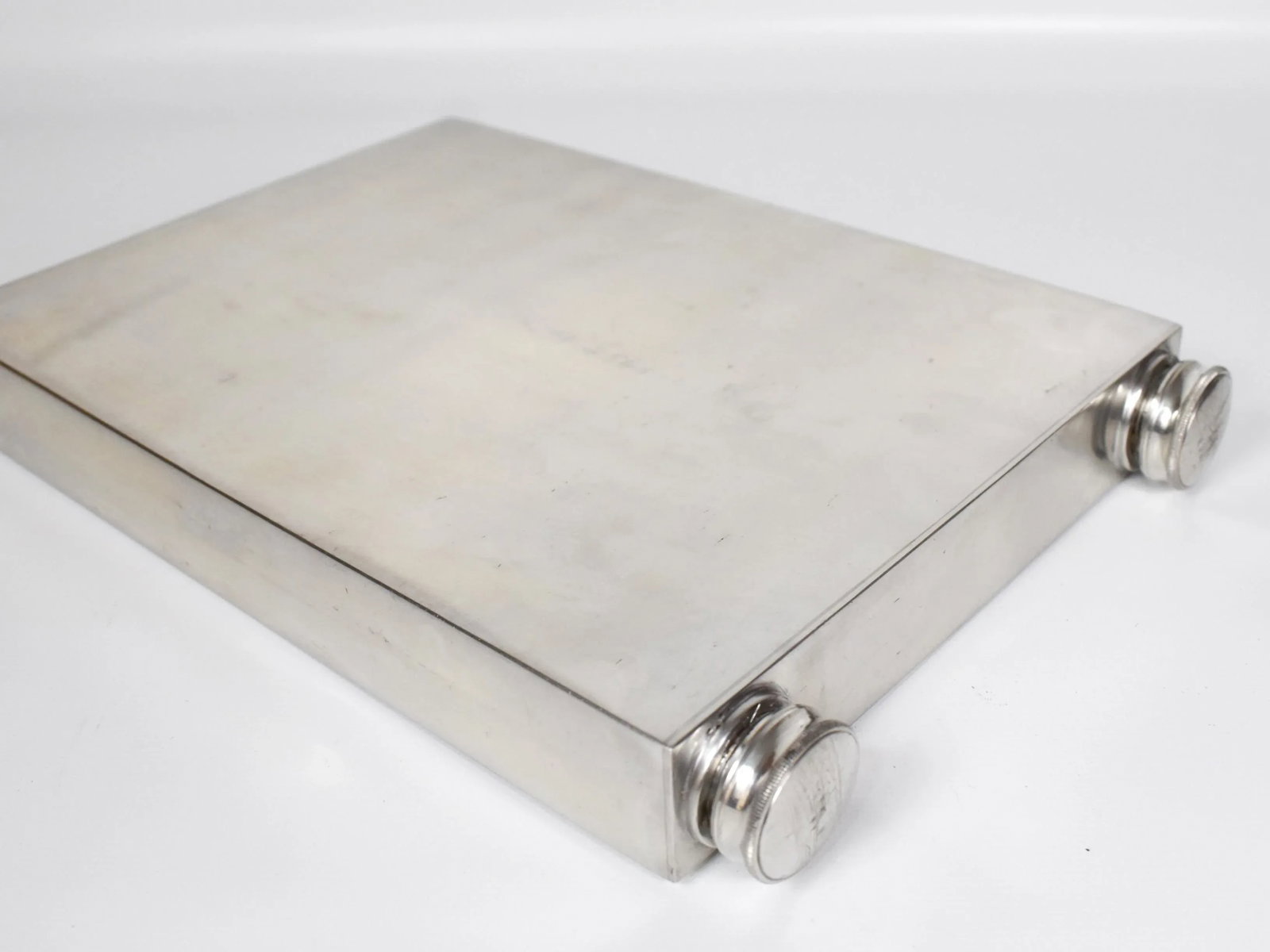 Early 20th Century Silver Plated Abercrombie & Fitch Double Divided Flask With Leather Case, England - 4