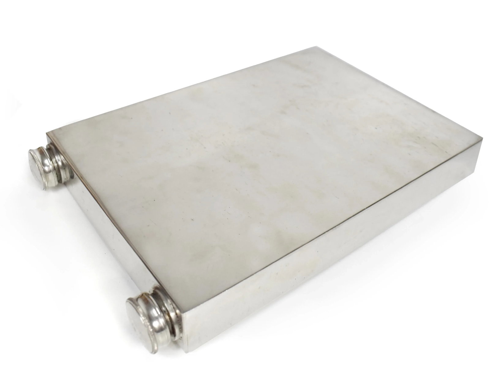 Early 20th Century Silver Plated Abercrombie & Fitch Double Divided Flask With Leather Case, England - 5