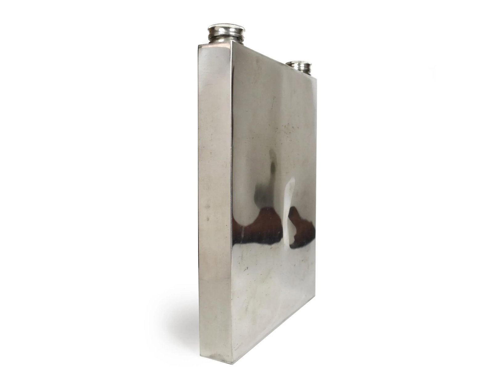 Early 20th Century Silver Plated Abercrombie & Fitch Double Divided Flask With Leather Case, England - 6