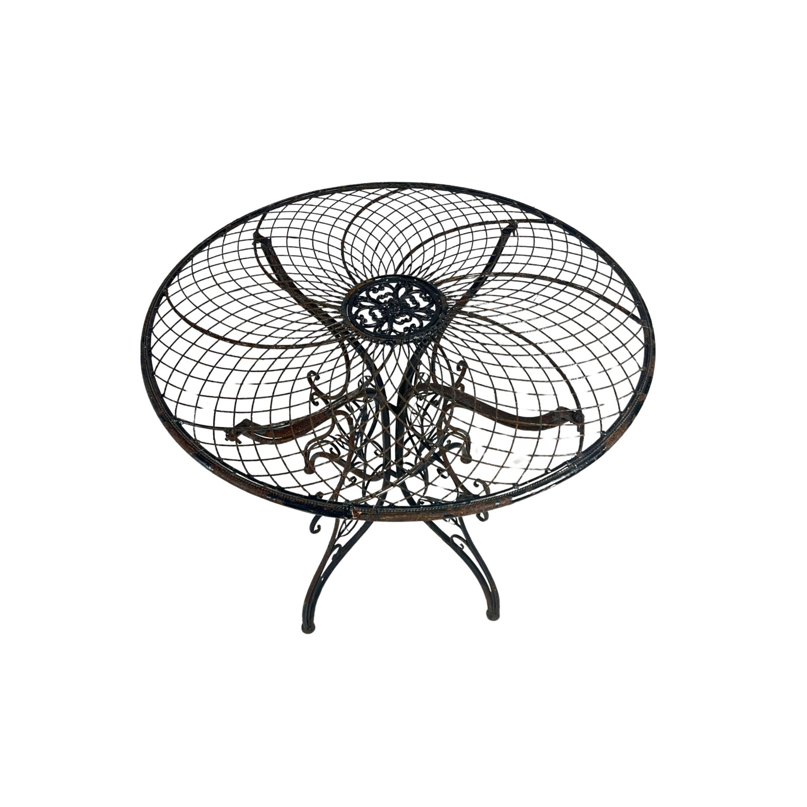 Vintage Ornate Metal Outdoor Table - 3