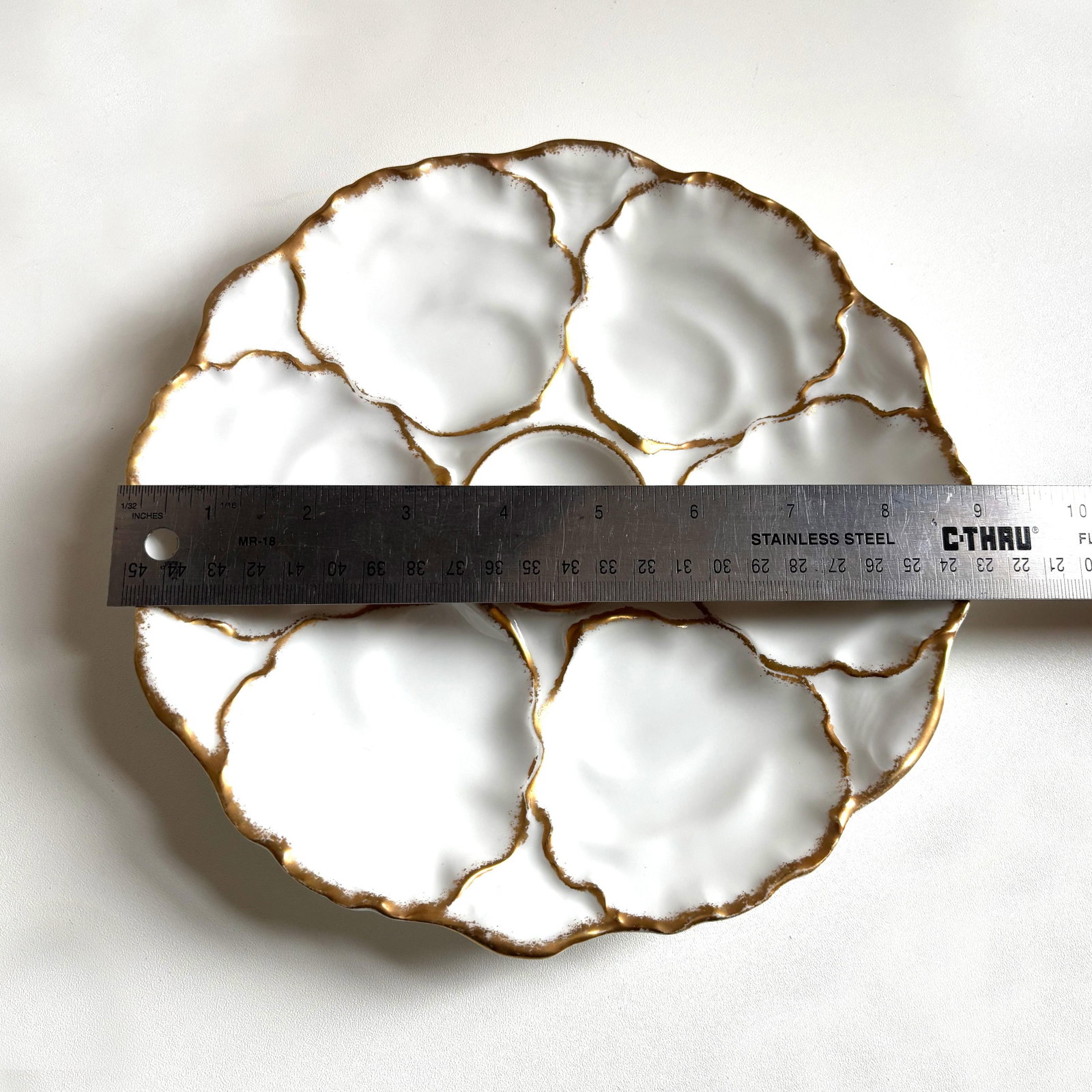 Antique Limoges Gilt Oyster Plate by C. Ahrenfeldt - France, C. 1890-1910 - 4