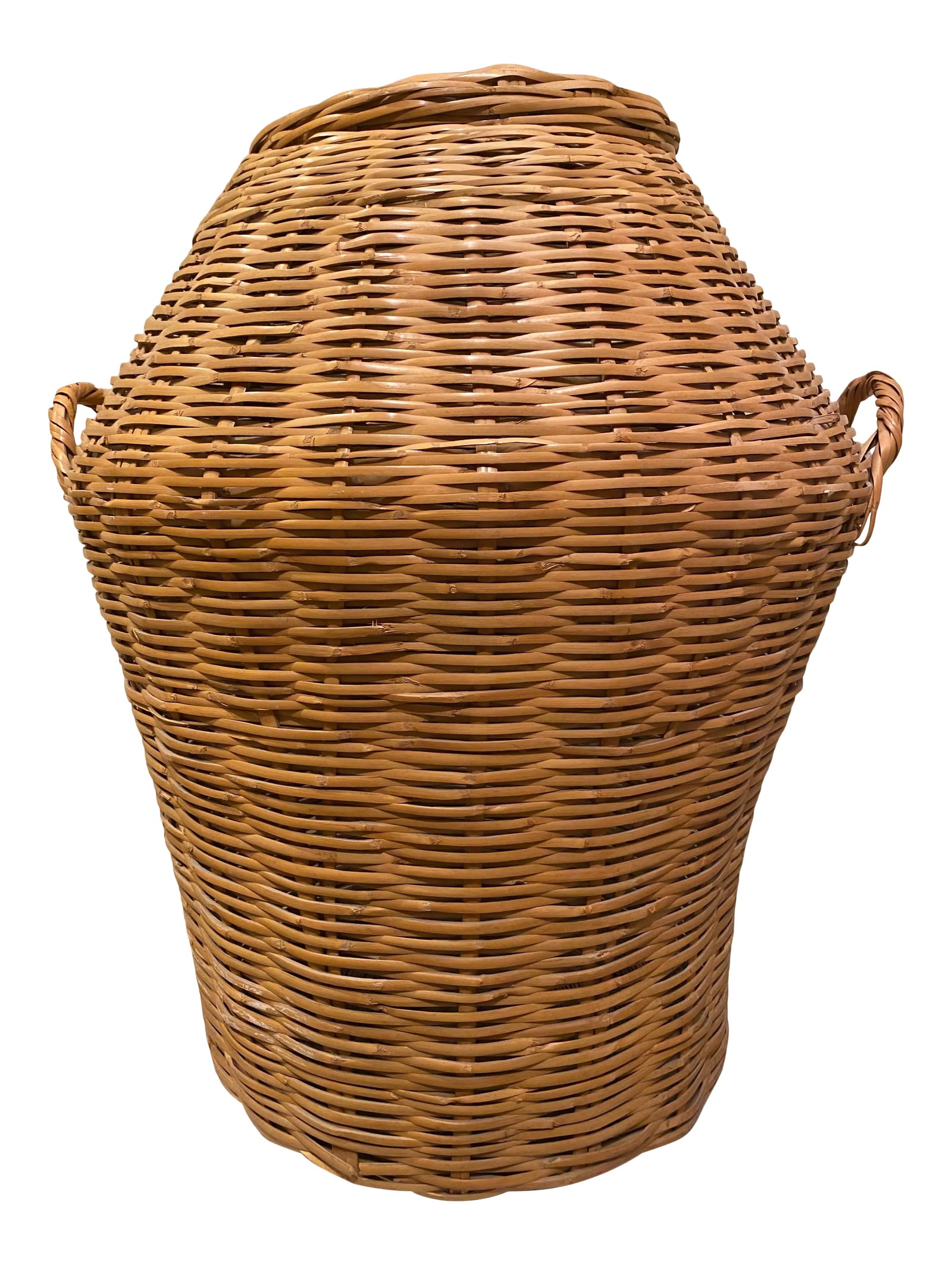 Vintage Split Bamboo Basket With Lid: Handmade split bamboo basket with lid Structurally wry sturdy and has great patina of aged natural bamboo. Made with split bamboo strips about 1/4" wide Condition: Alterations: Original Condition