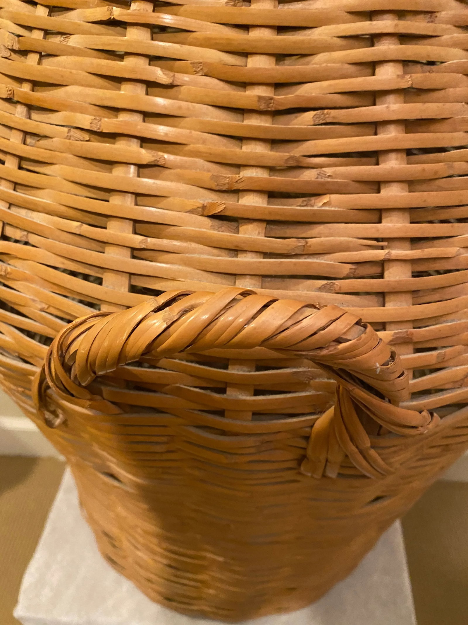 Vintage Split Bamboo Basket With Lid - 5