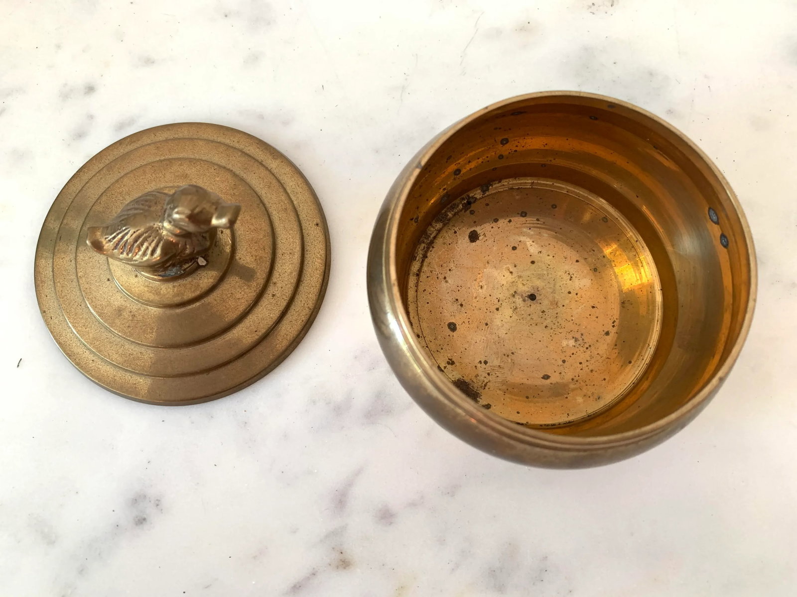 1950s Vintage Brass Trinket Box Duck - 2