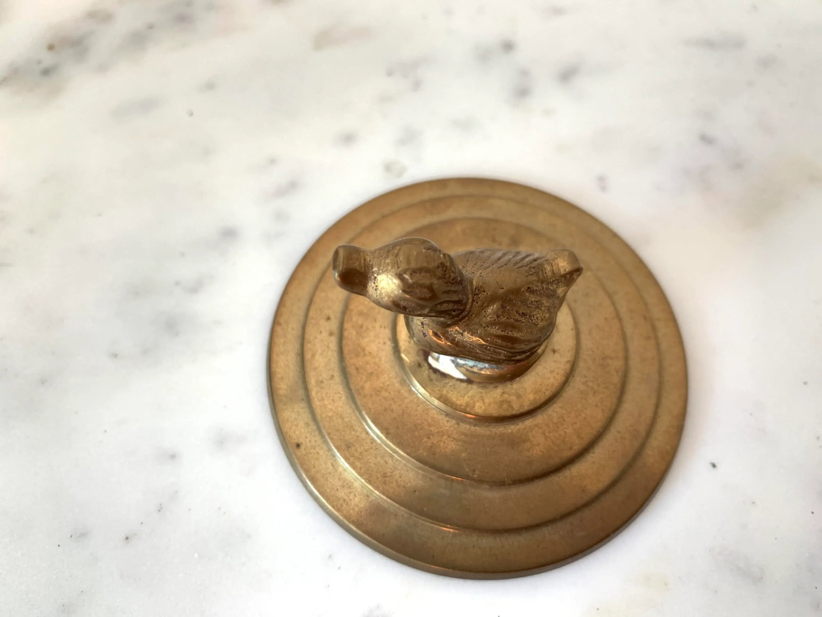1950s Vintage Brass Trinket Box Duck - 4