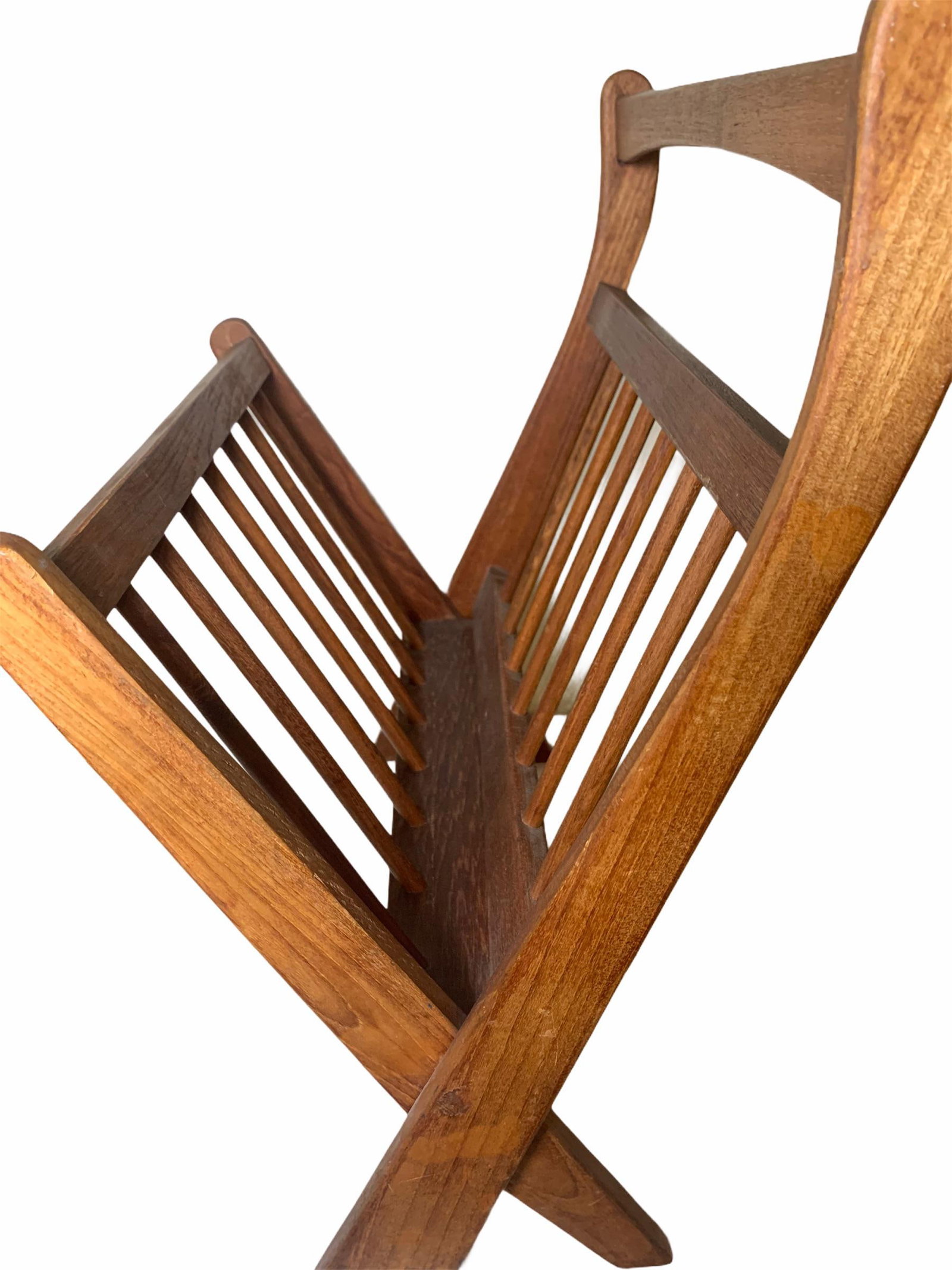 1970s Danish Modern Folding Teak Magazine Rack - 11