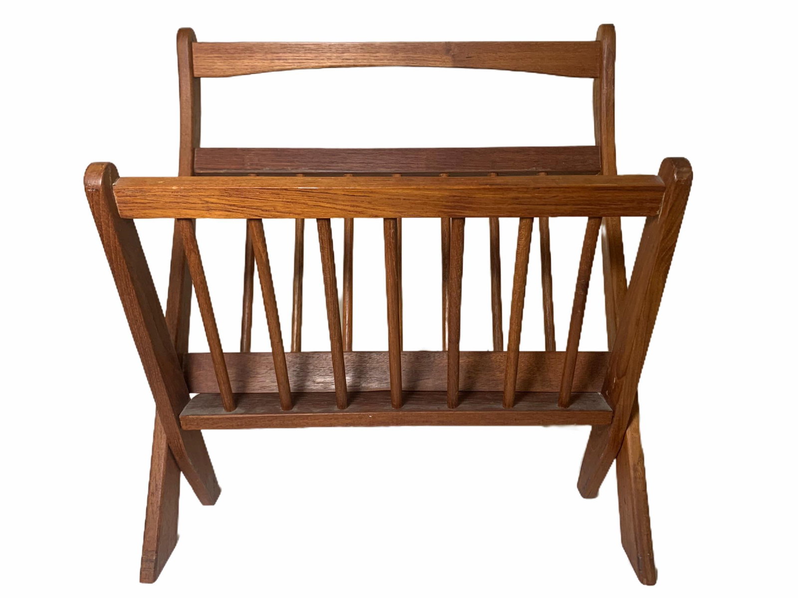 1970s Danish Modern Folding Teak Magazine Rack - 3