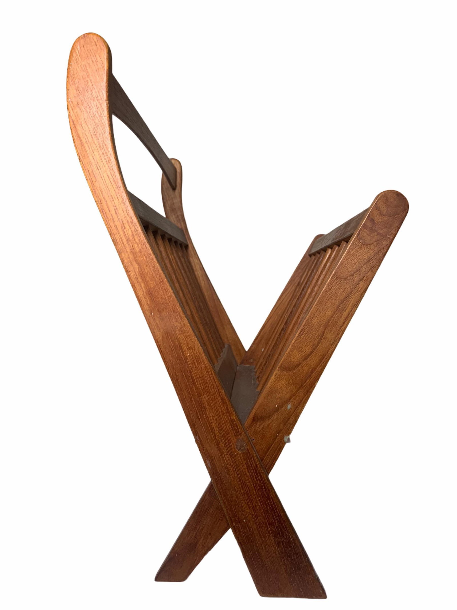 1970s Danish Modern Folding Teak Magazine Rack - 4