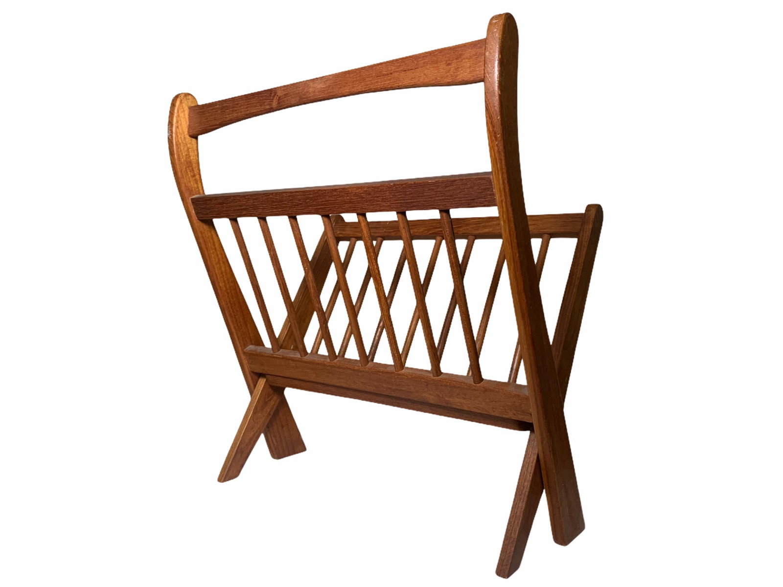 1970s Danish Modern Folding Teak Magazine Rack - 5
