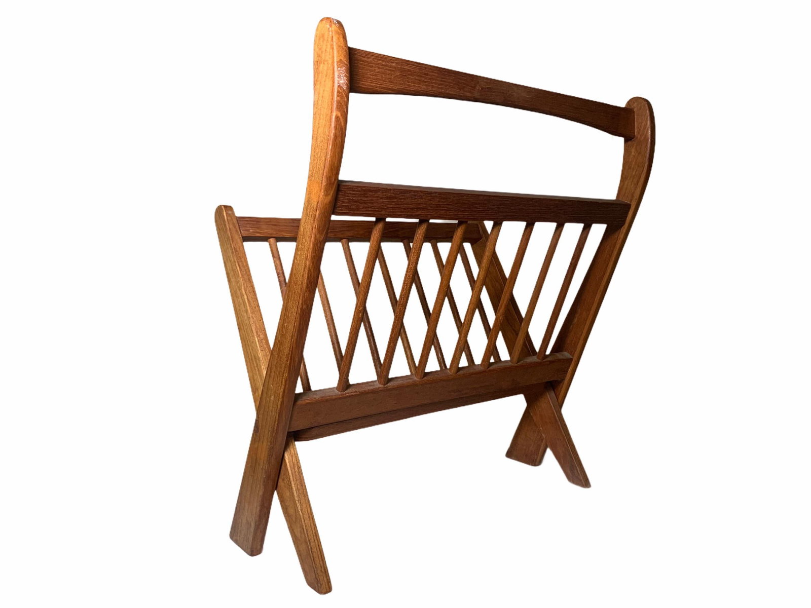 1970s Danish Modern Folding Teak Magazine Rack - 7