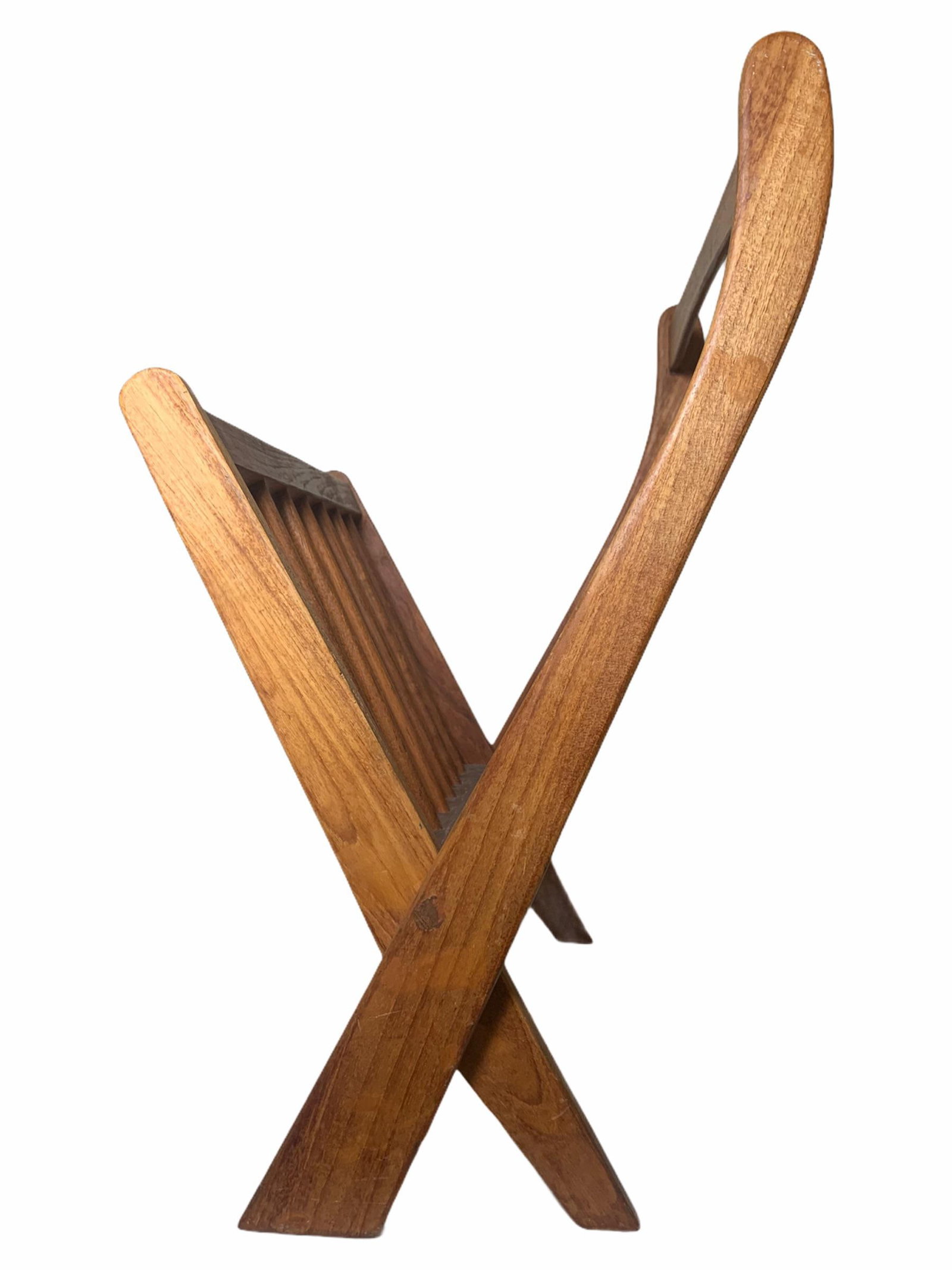 1970s Danish Modern Folding Teak Magazine Rack - 8
