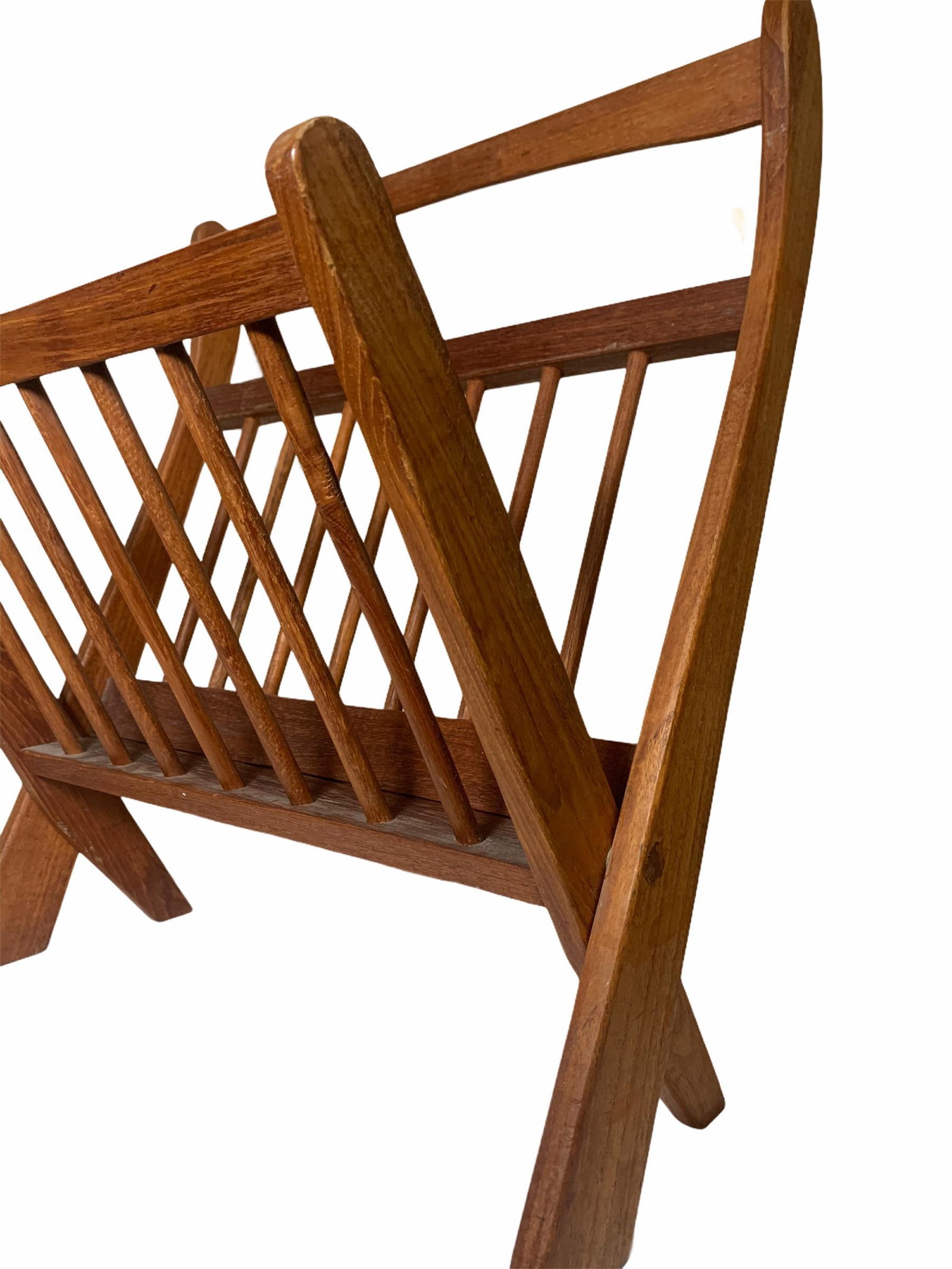 1970s Danish Modern Folding Teak Magazine Rack - 9
