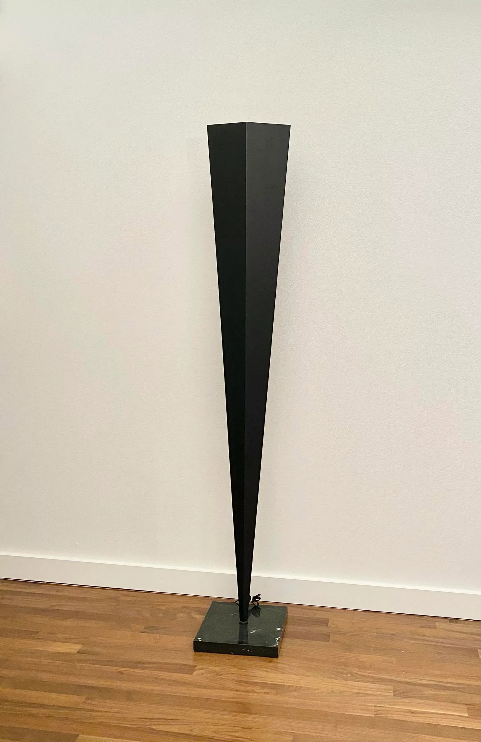 Geometric Extra Tall Faceted Steel & Marble Floor Lamp Attr. To Fontana Arte - 5