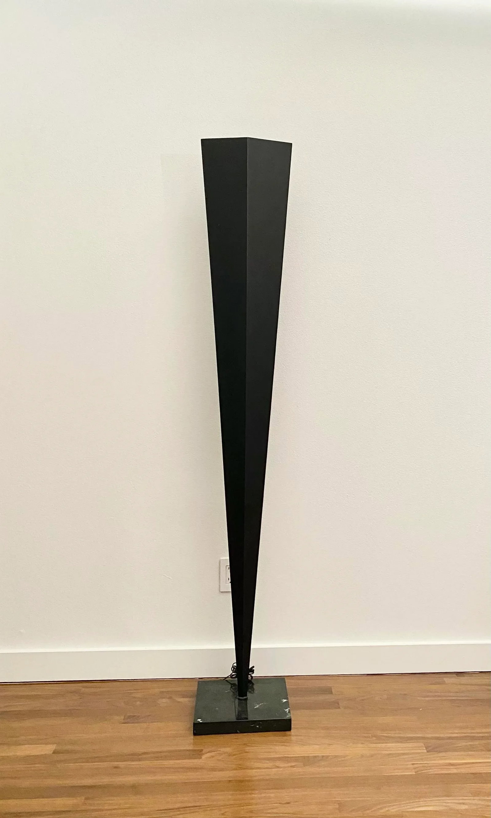 Geometric Extra Tall Faceted Steel & Marble Floor Lamp Attr. To Fontana Arte - 6
