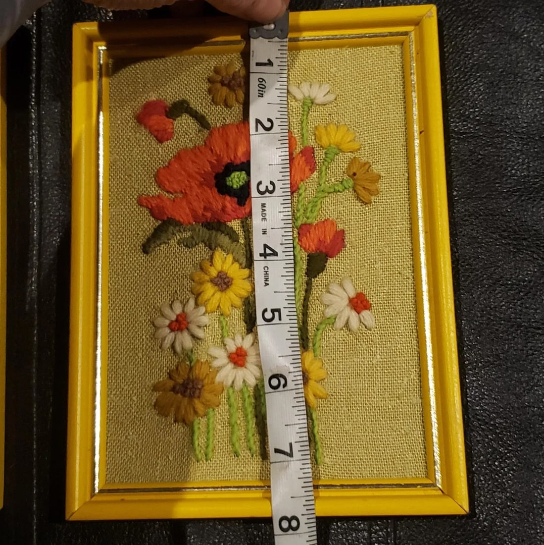 Vintage Folk Art Freehand Embroidery - 2 Pieces - 7