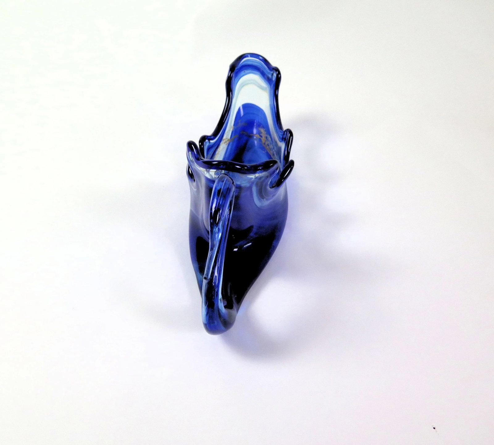 1950s Large Blue Murano Glass Swan Bowl - 3