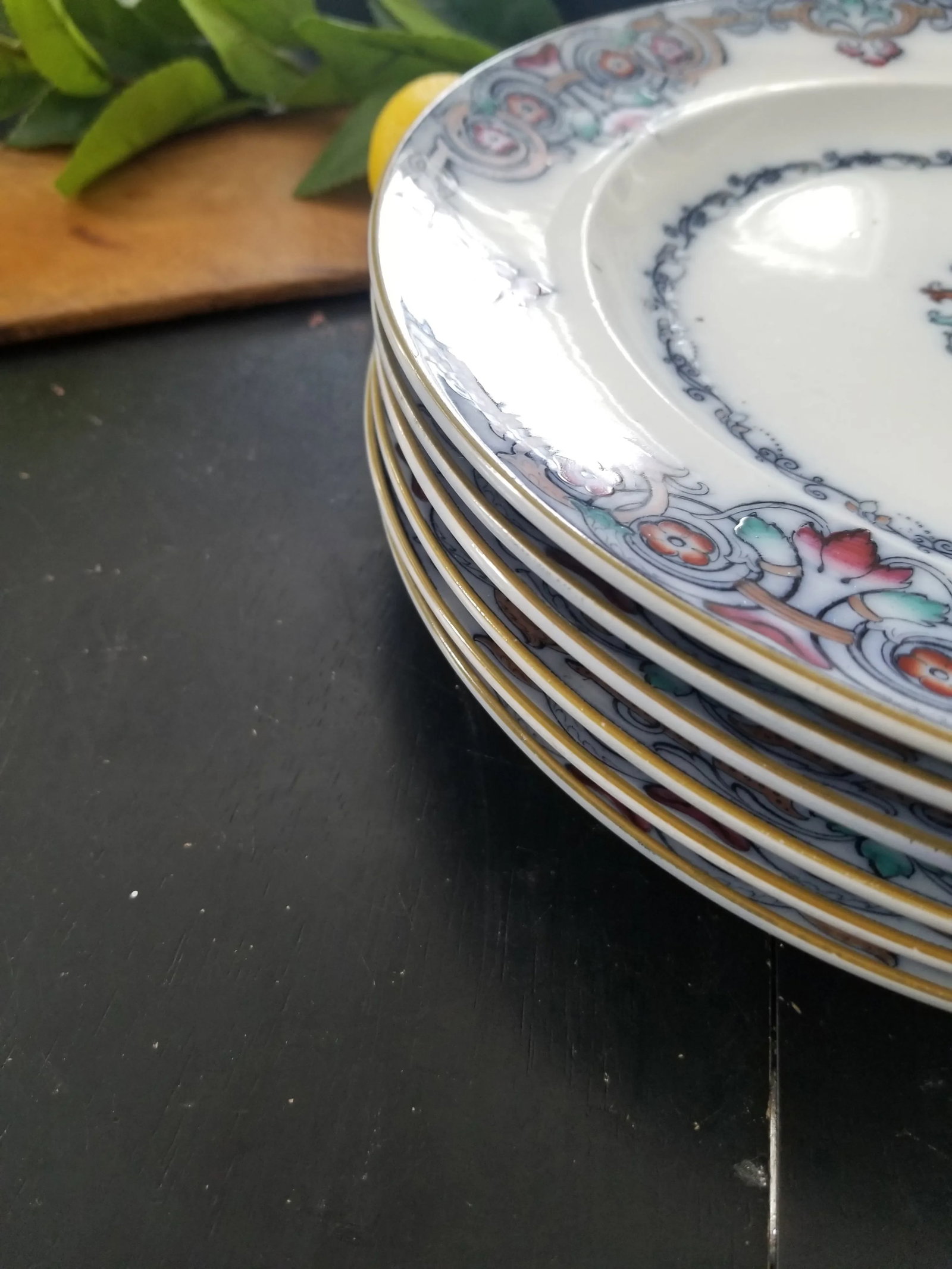 19th Century Antique Wedgwood Plates in Liffey Pattern - Set of 6 - 10