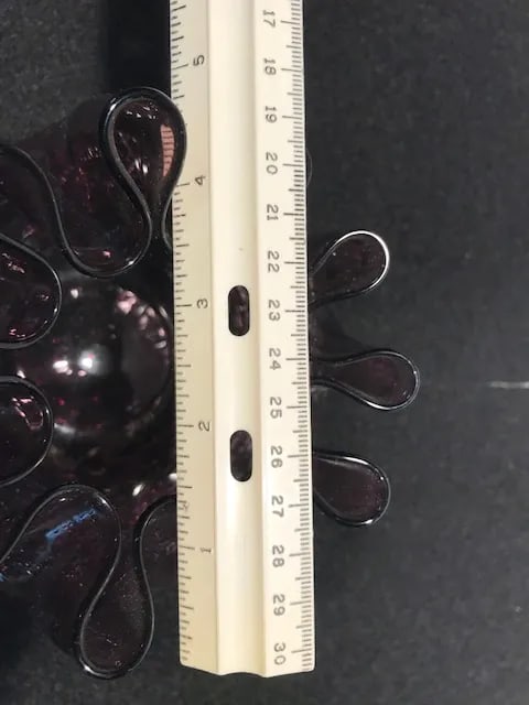 1950s Pilgrim Hand Blown Amethyst Crackle Vase - 5
