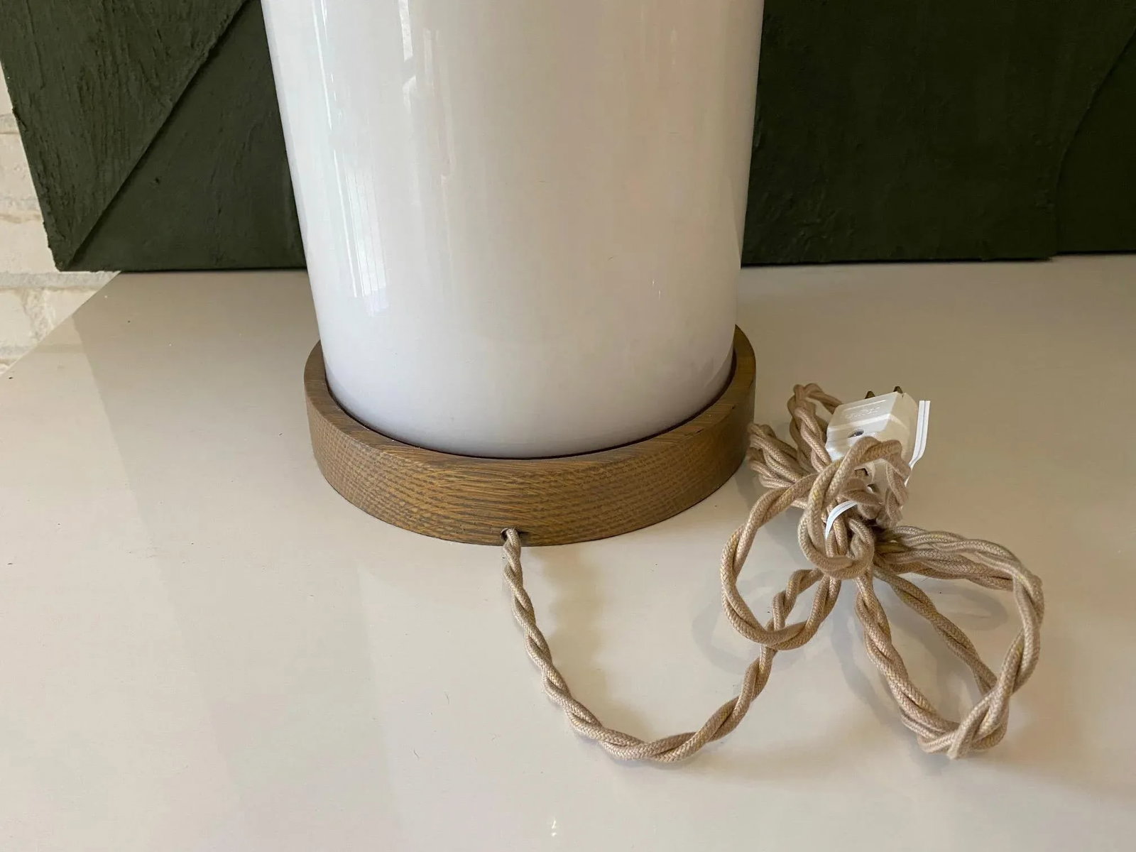 Liz Marsh Serpent Lamp With Oak Base and Cap - 5