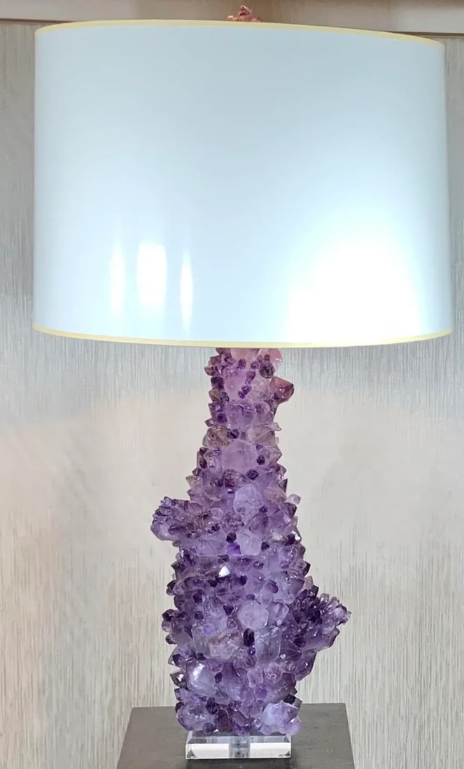 Amethyst Rock Crystal Table Lamp - 2