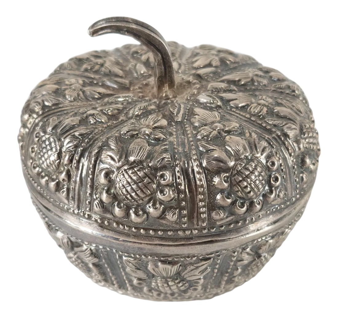 Early 20th South East Asian Repousse Silver Betel Nut Box (1 of 8)