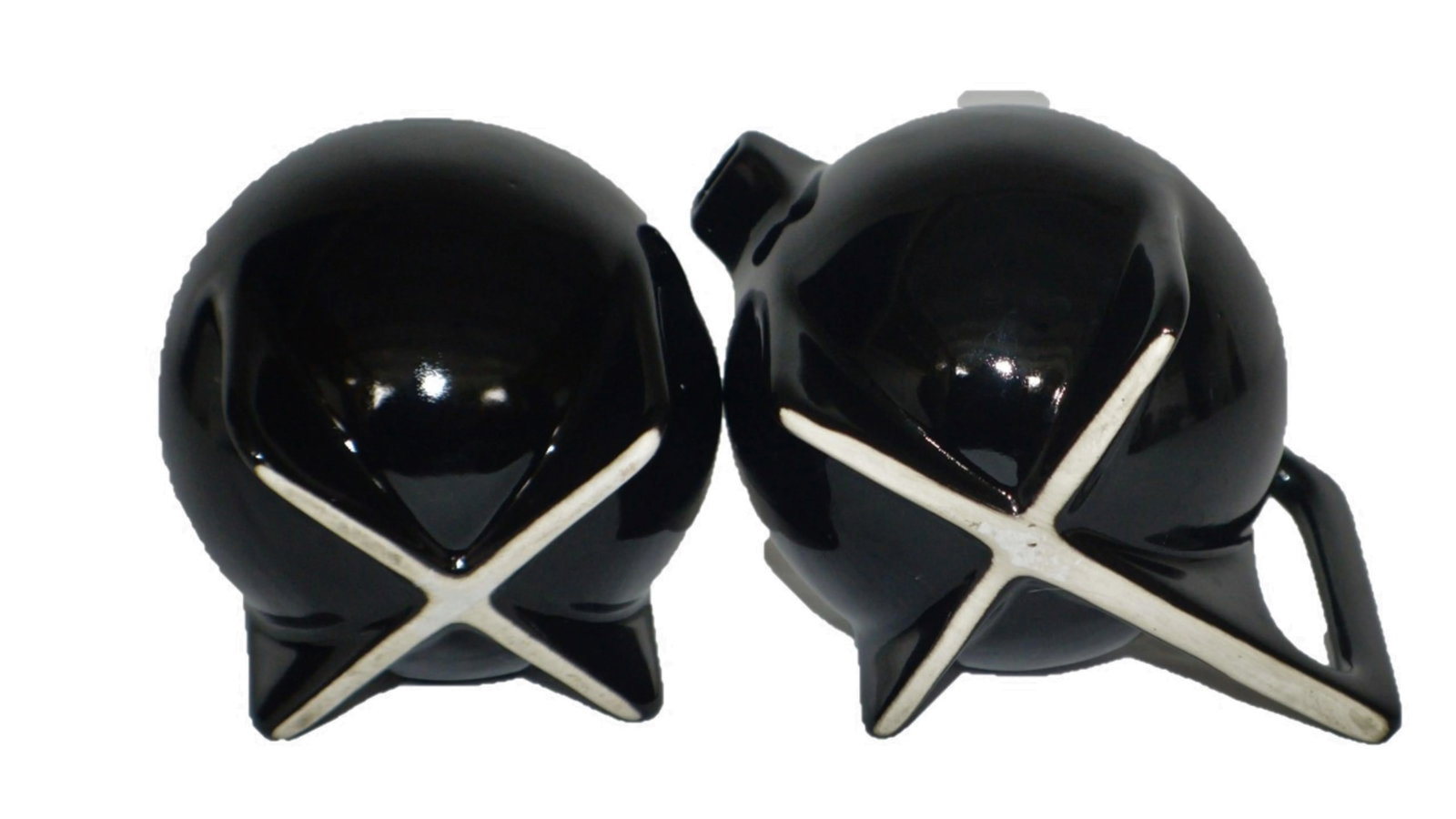 Vintage Bauhaus Memphis-Style Pottery Teapot, Creamer, & Sugar Jar - 5