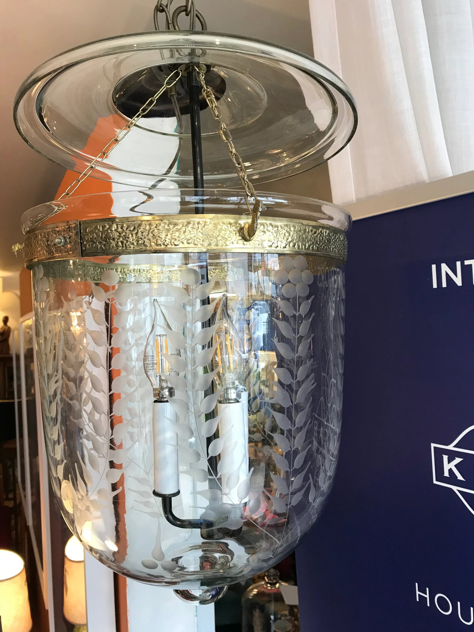 Antique Blown - Glass Hanging Lantern - 3