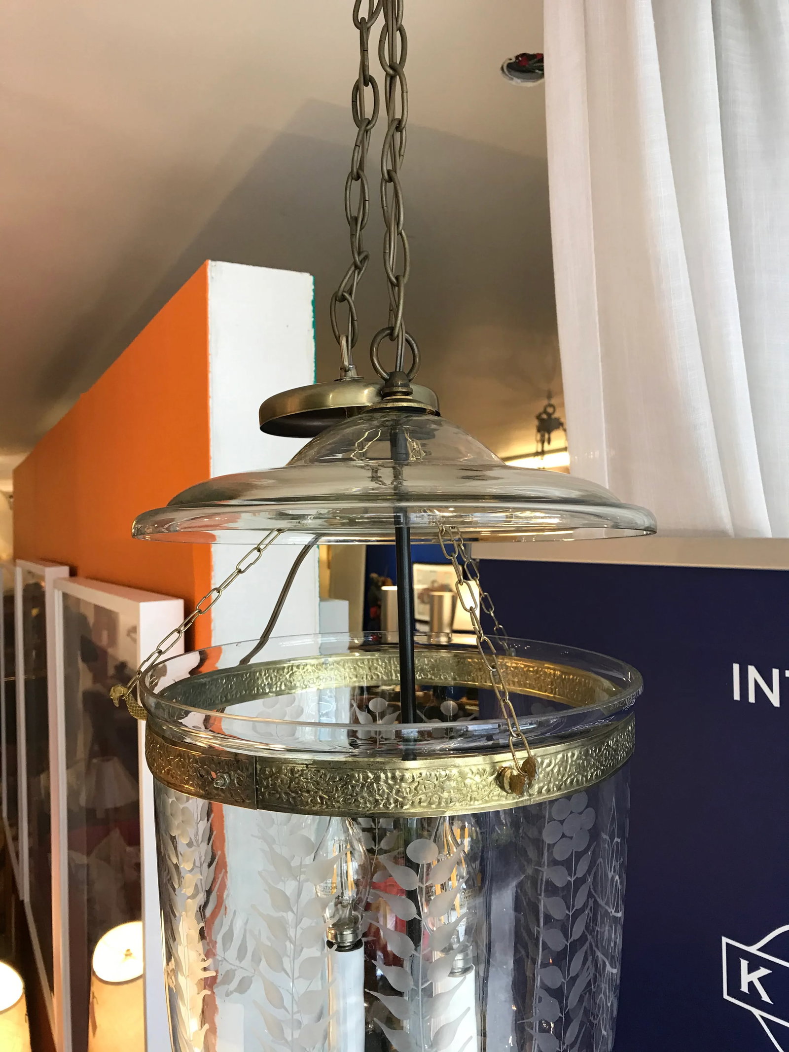 Antique Blown - Glass Hanging Lantern - 4