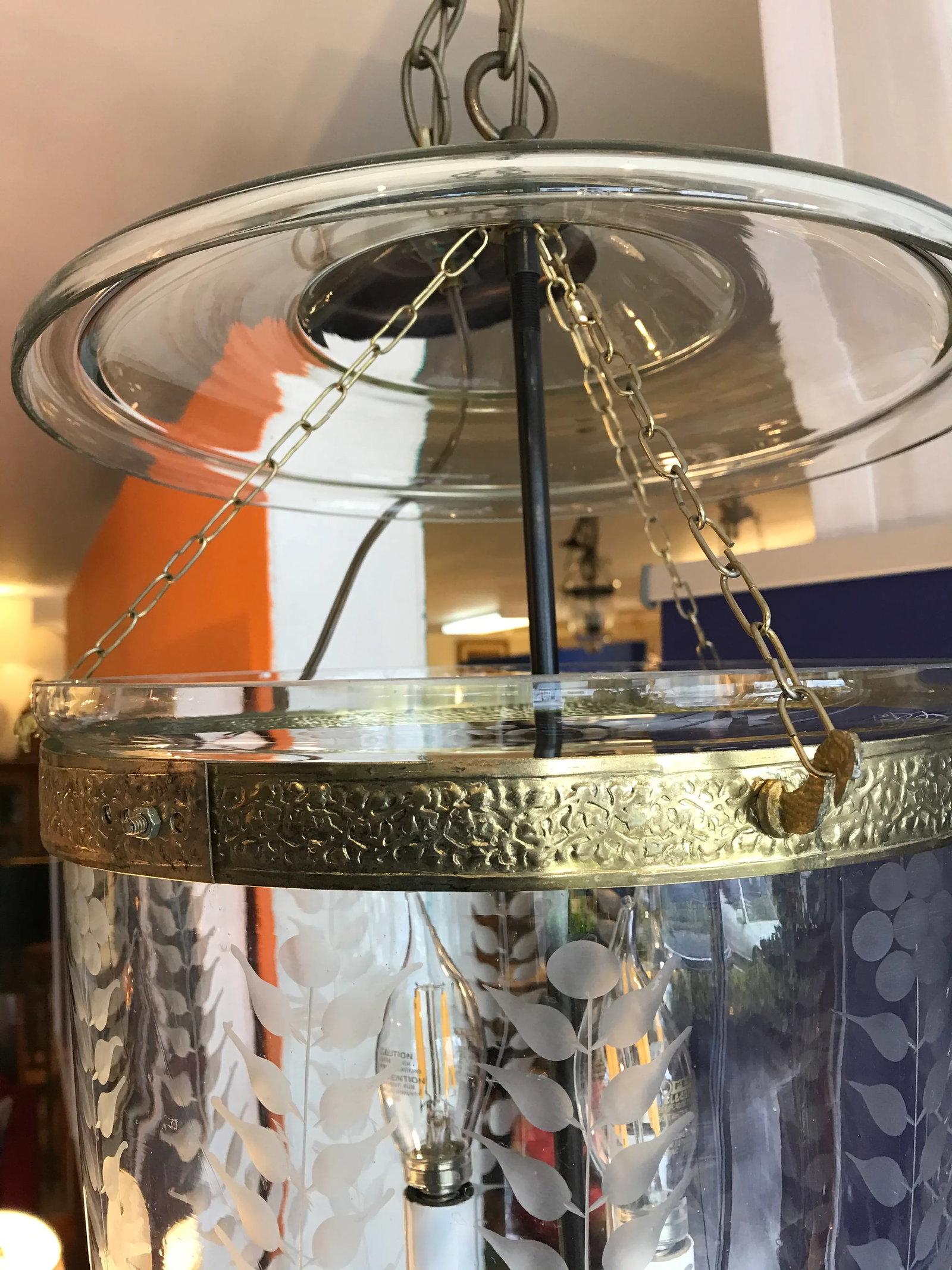 Antique Blown - Glass Hanging Lantern - 5