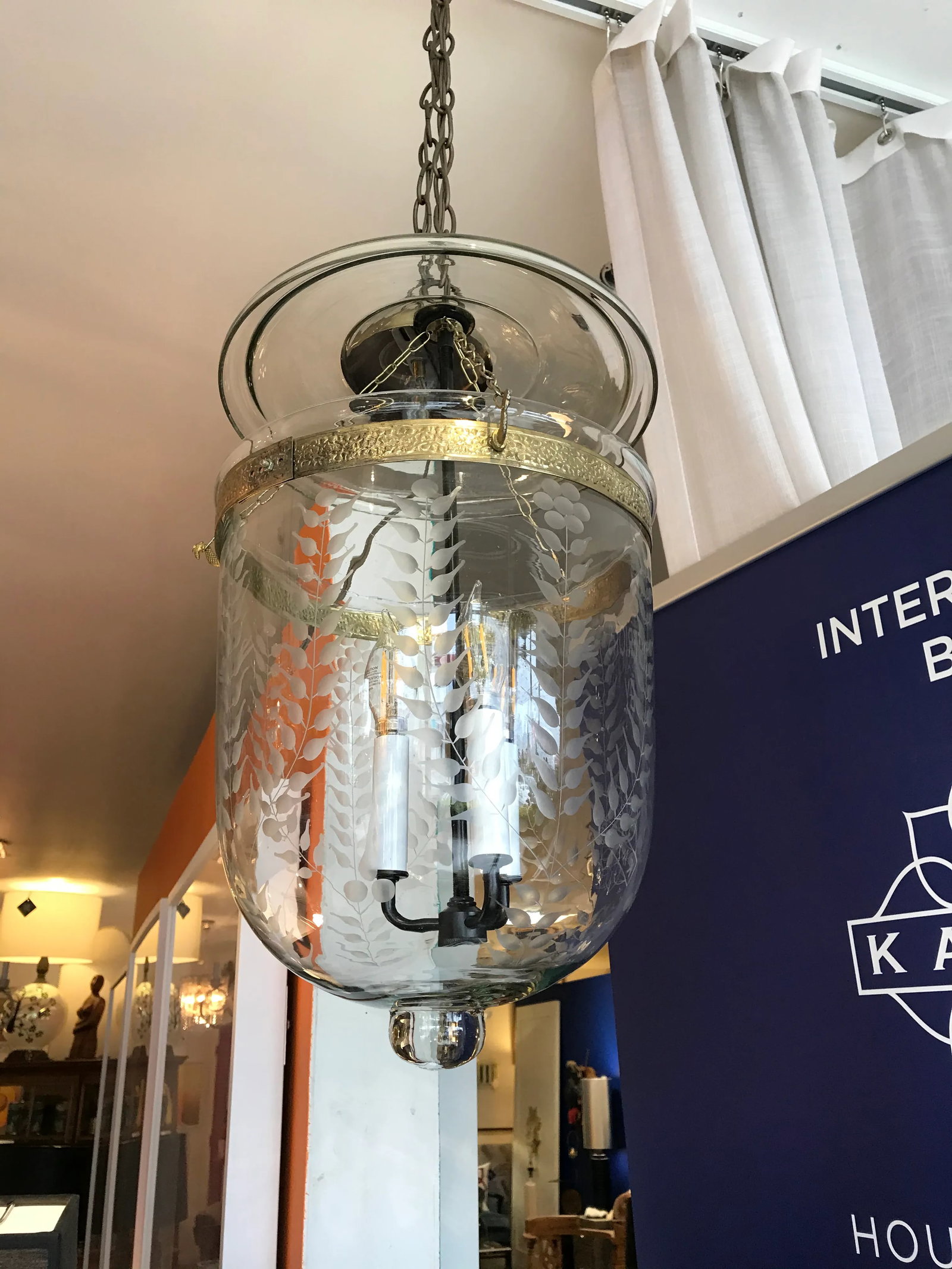 Antique Blown - Glass Hanging Lantern - 7