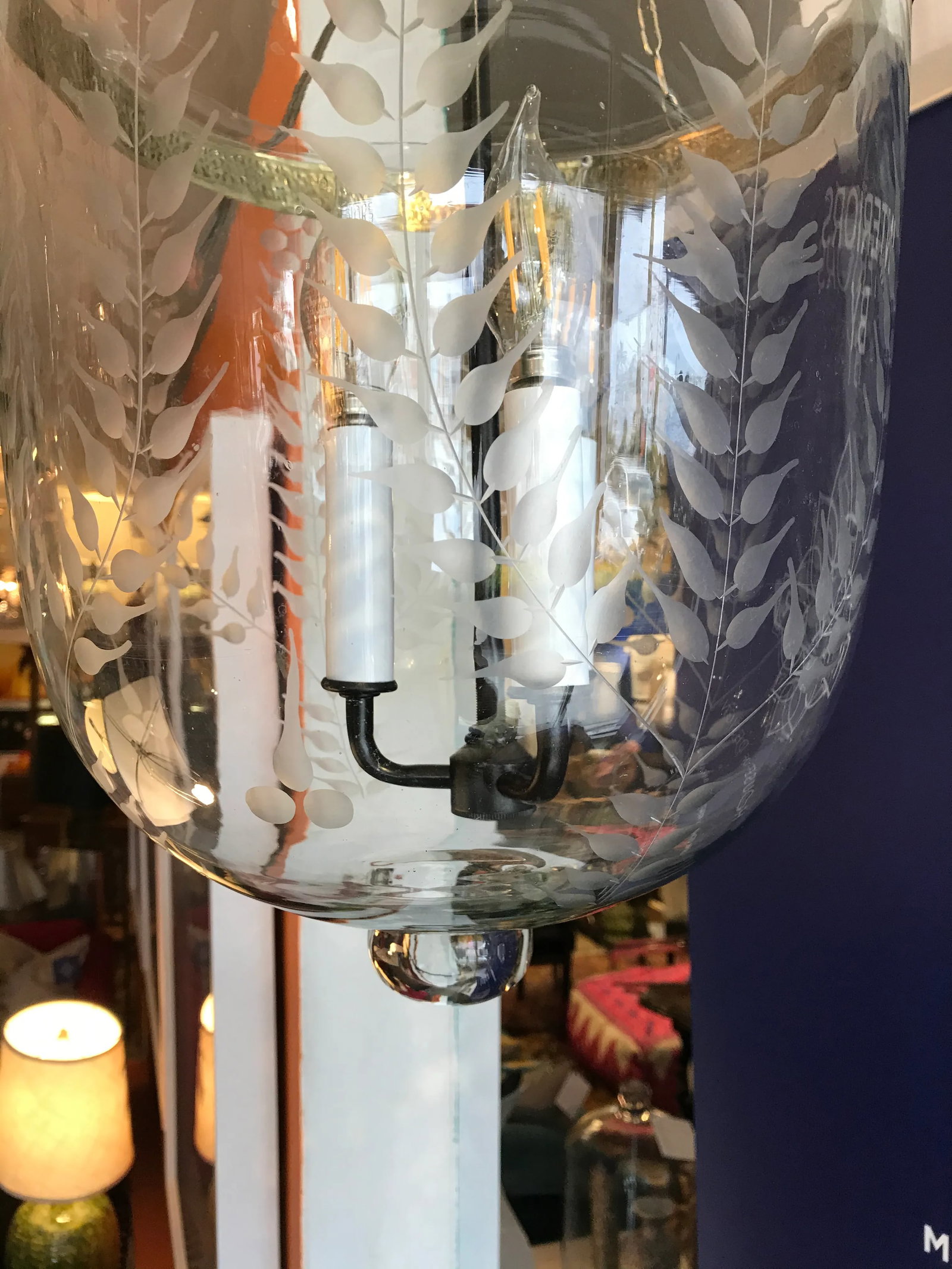 Antique Blown - Glass Hanging Lantern - 8