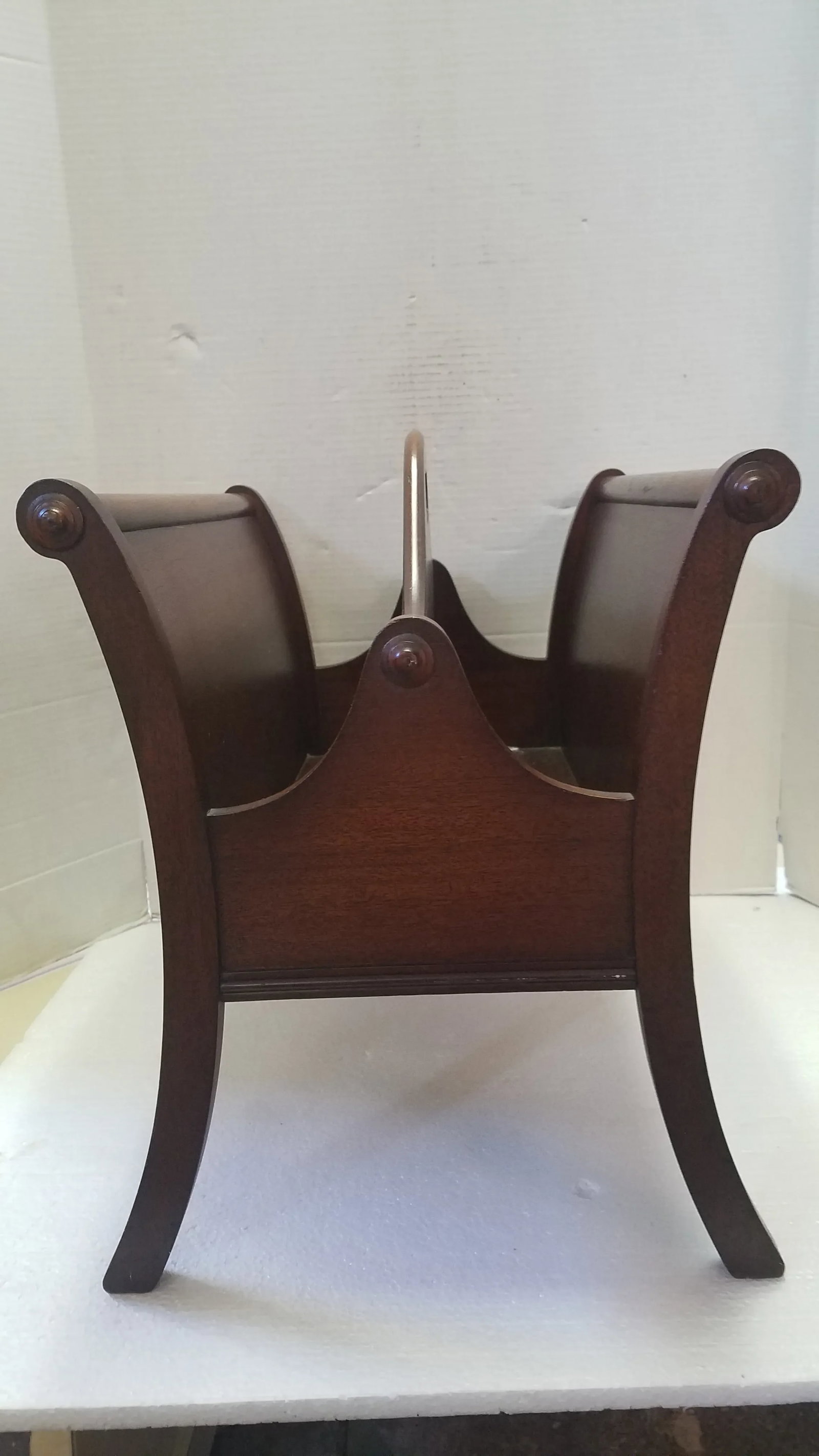 Vintage Mahogany Magazine Holder - 4