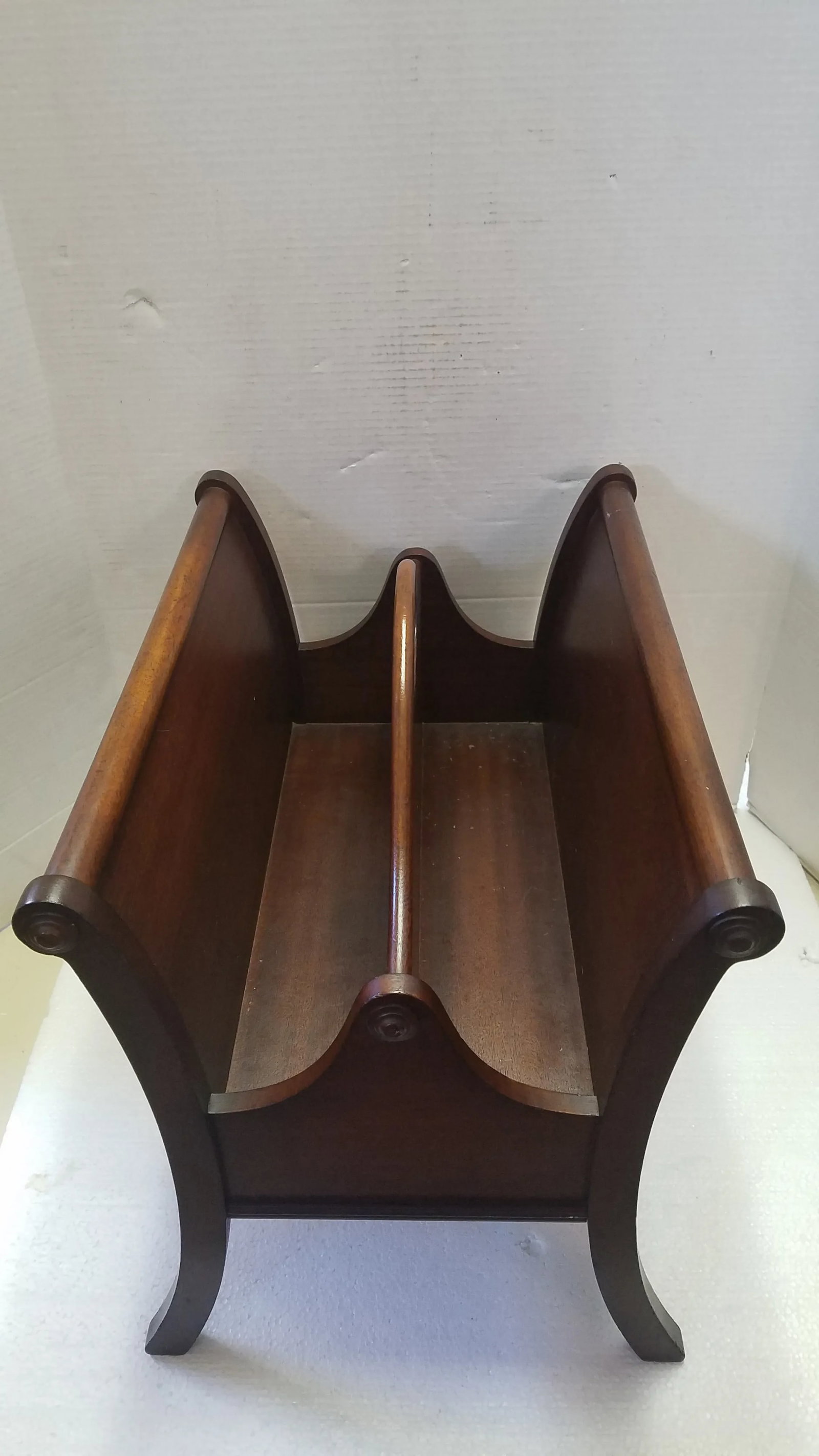 Vintage Mahogany Magazine Holder - 5