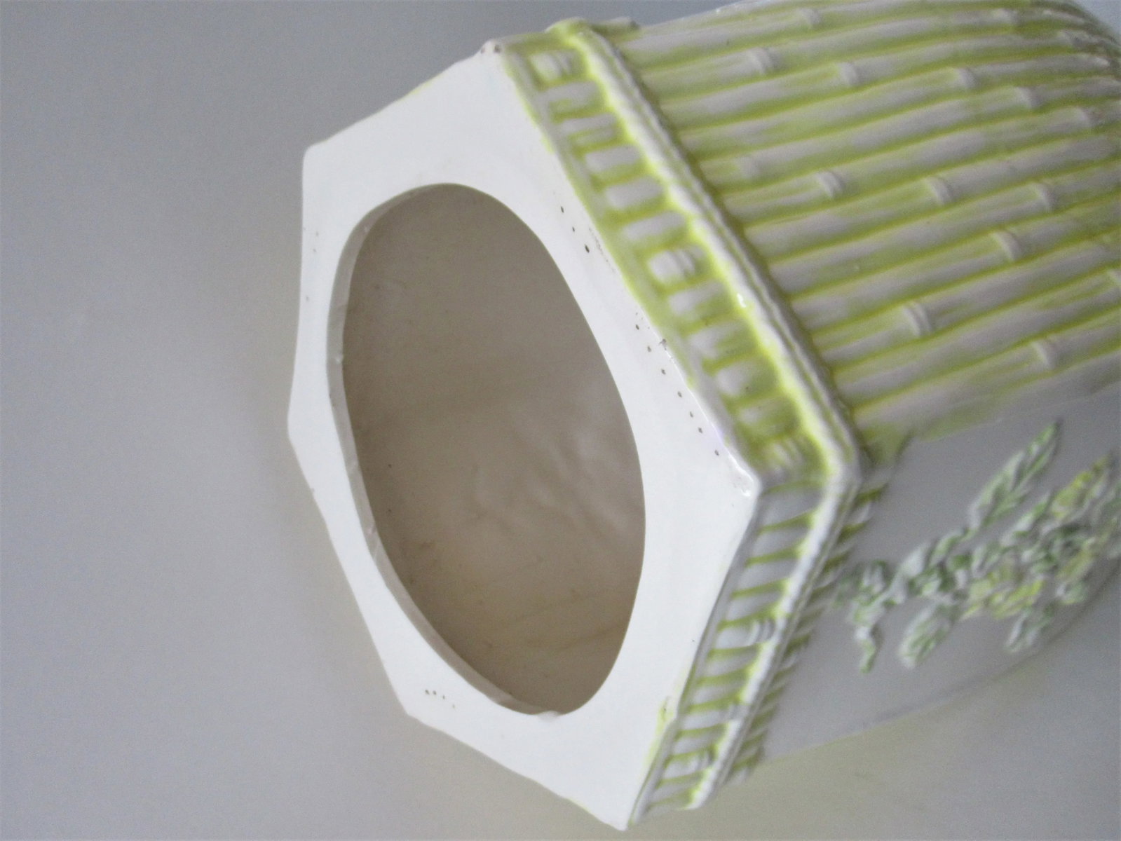 1960's Palm Beach Chic Italian Yellow Ceramic Faux Bamboo Garden Stool - 11