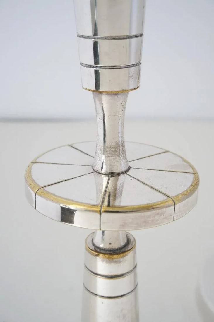 Silverplate Candlesticks Tommi Parzinger - A Pair - 10