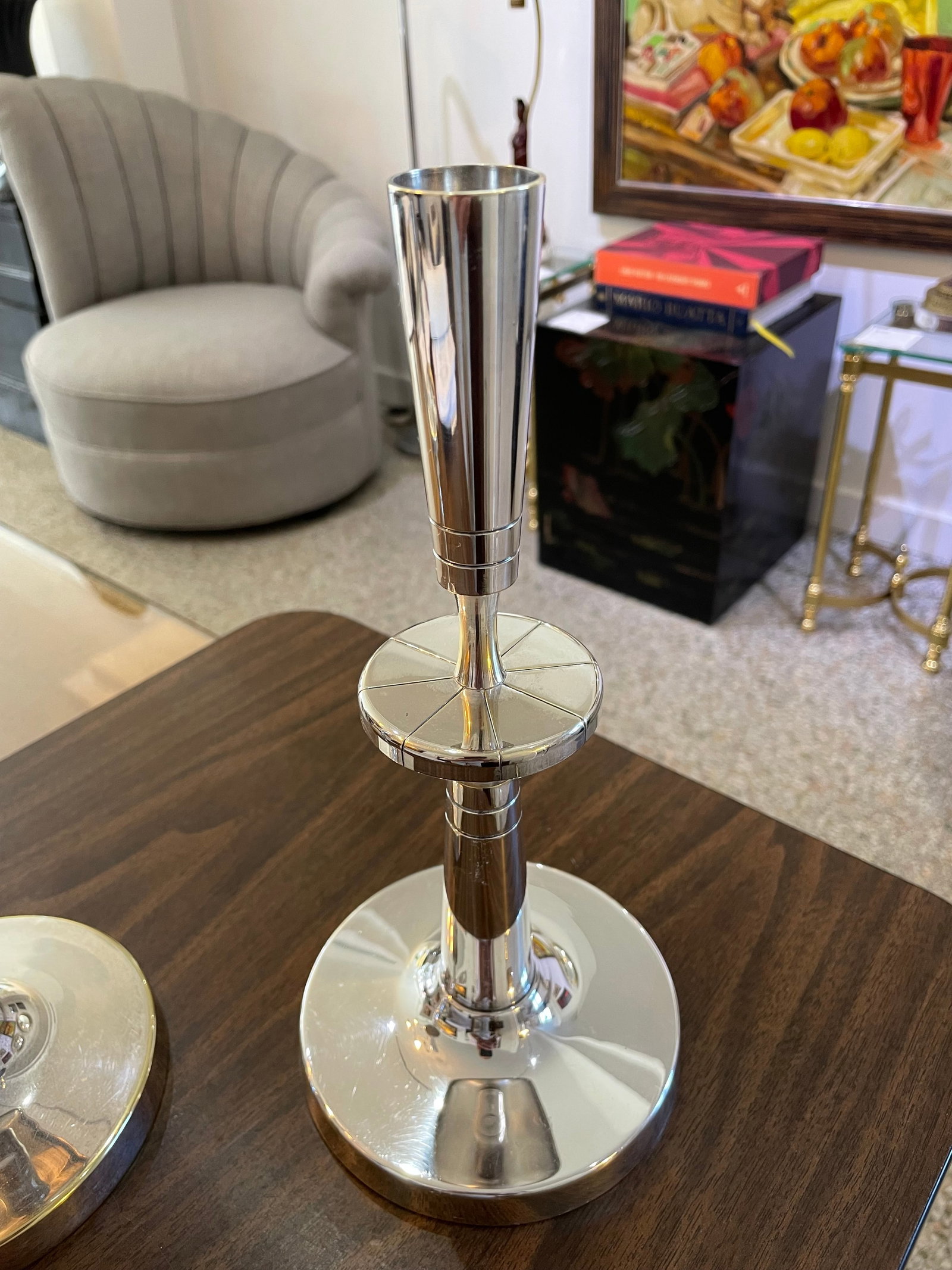 Silverplate Candlesticks Tommi Parzinger - A Pair - 15