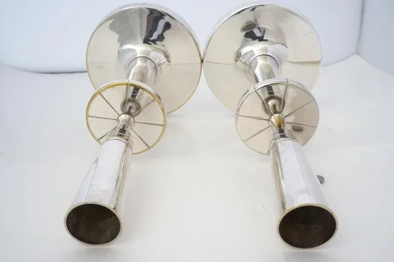 Silverplate Candlesticks Tommi Parzinger - A Pair - 6