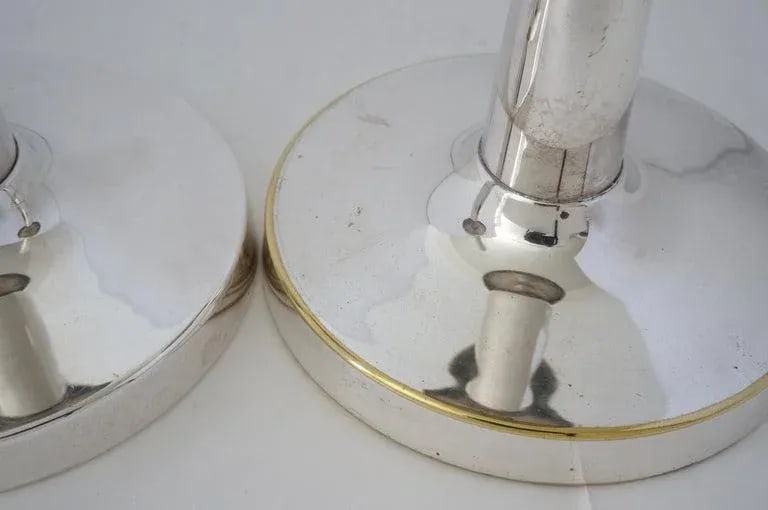 Silverplate Candlesticks Tommi Parzinger - A Pair - 9