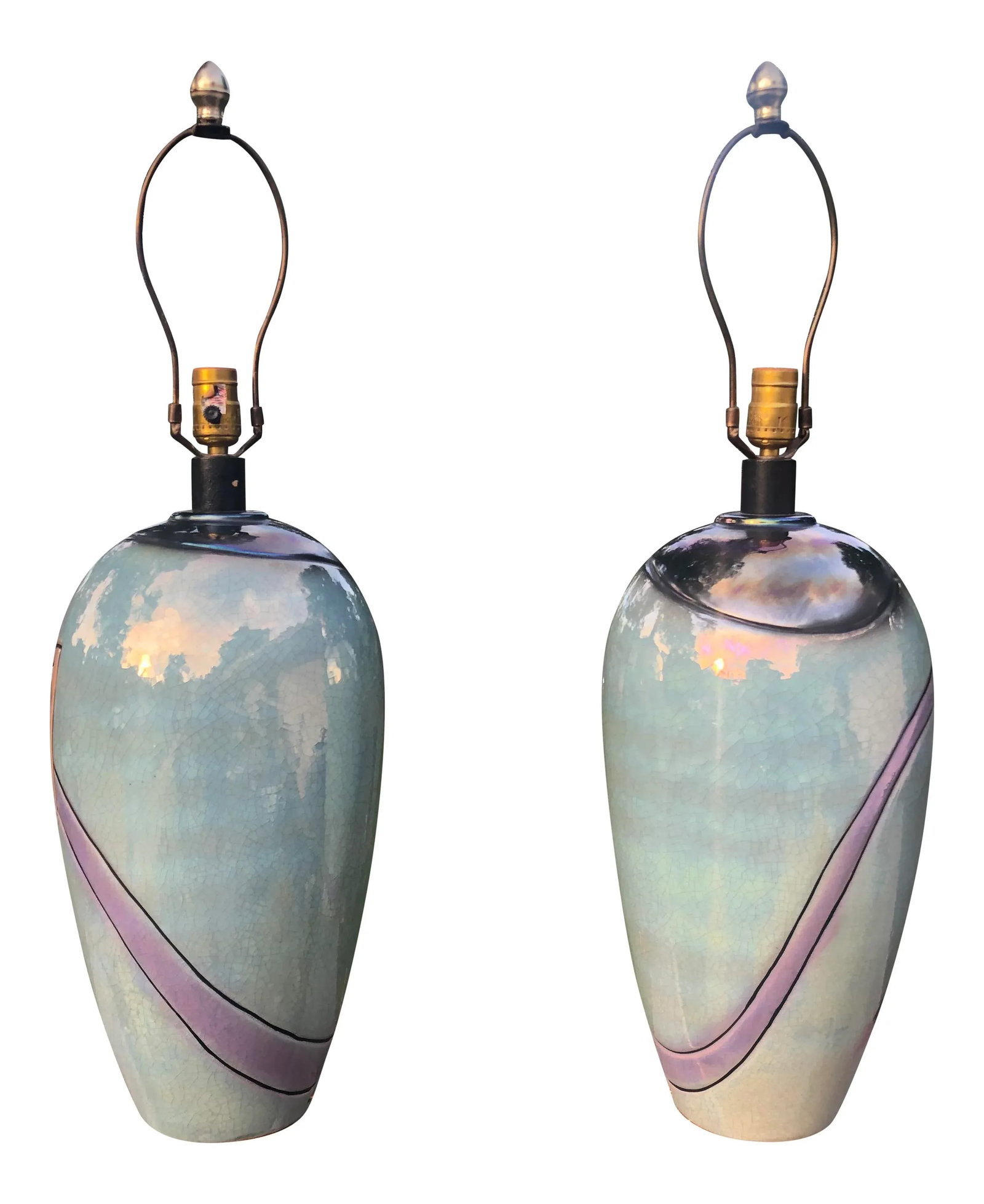 Vintage 1980s Art Deco Lamps from Harris Lamps - a Pair - 2