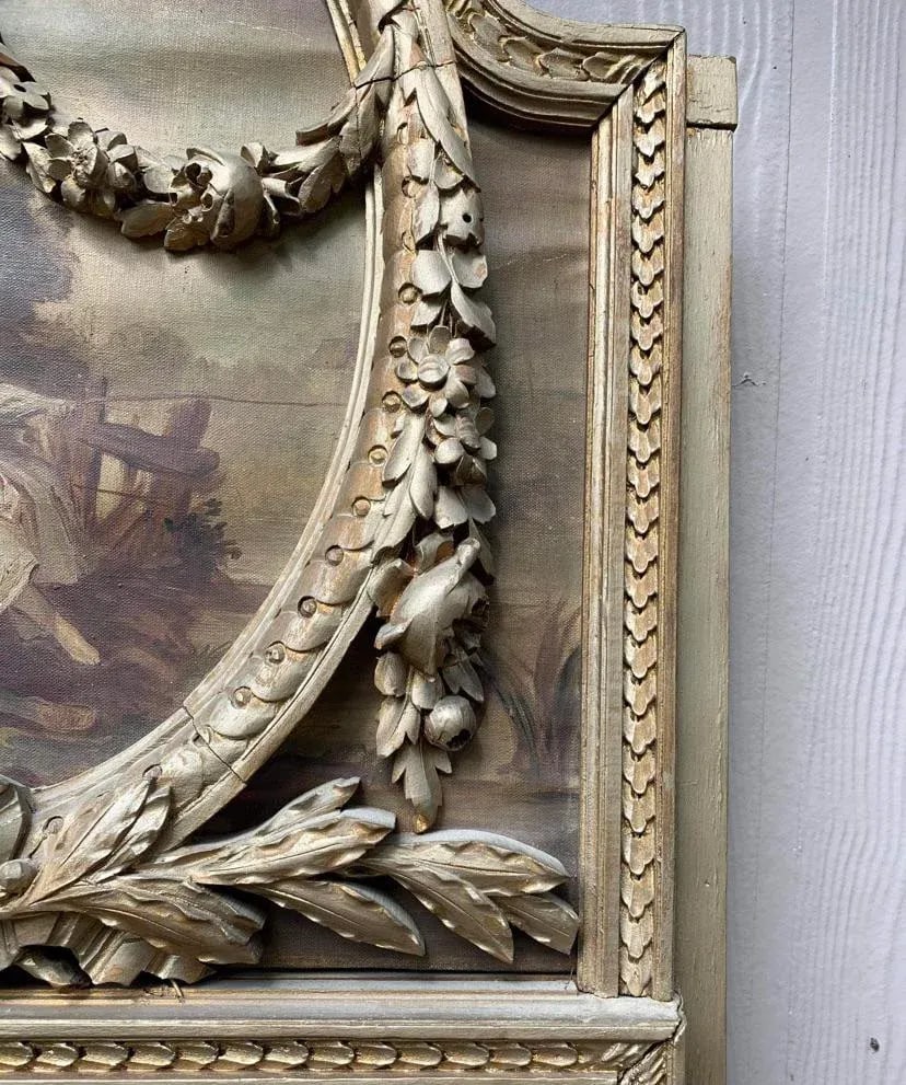 Large Antique Late 19th Century French Louis XVI Trumeau Mirror - 10