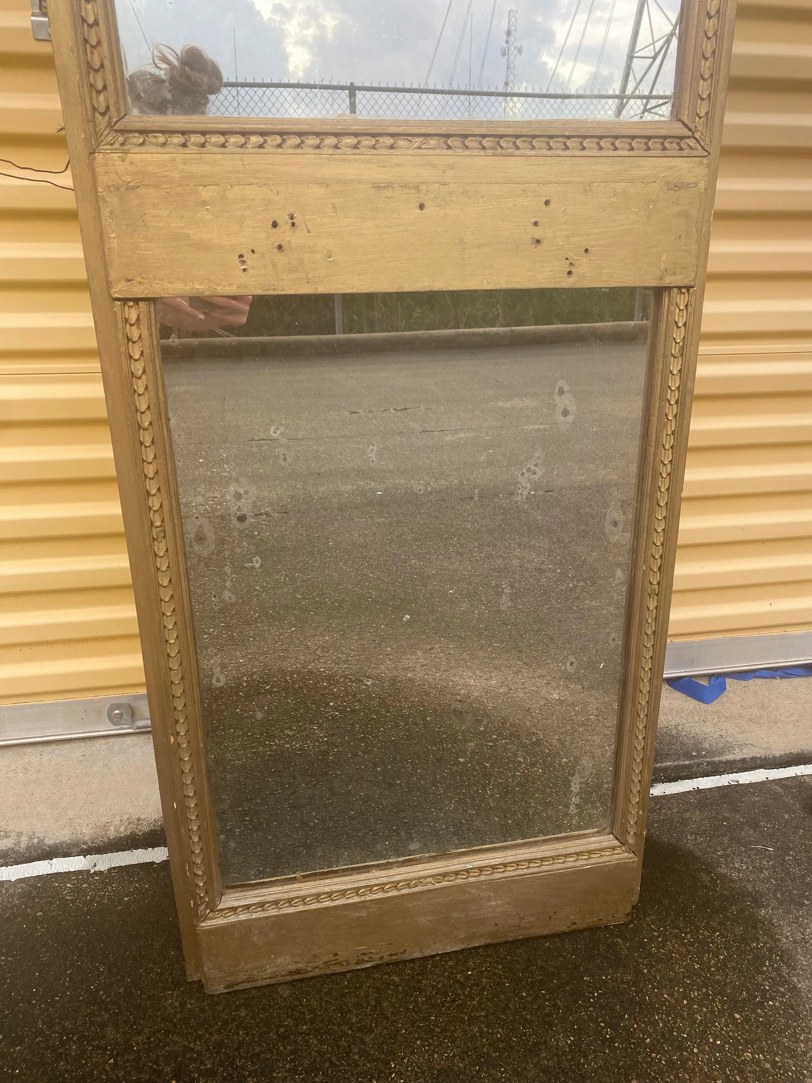 Large Antique Late 19th Century French Louis XVI Trumeau Mirror - 6