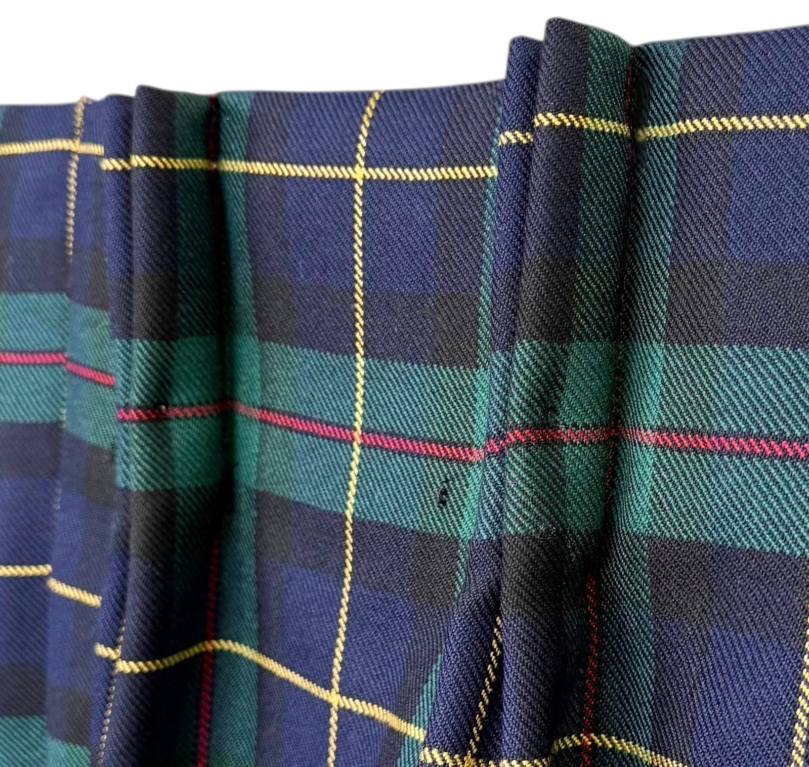 Tartan Plaid Wool Blend Two-Width Curtain Panels With Aged Brass Pole - A Pair - 6