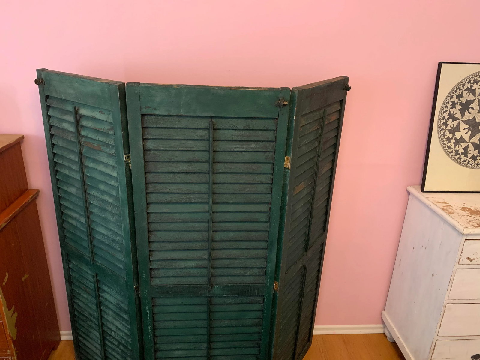 Antique Farmhouse Shutters Room Divider - 3
