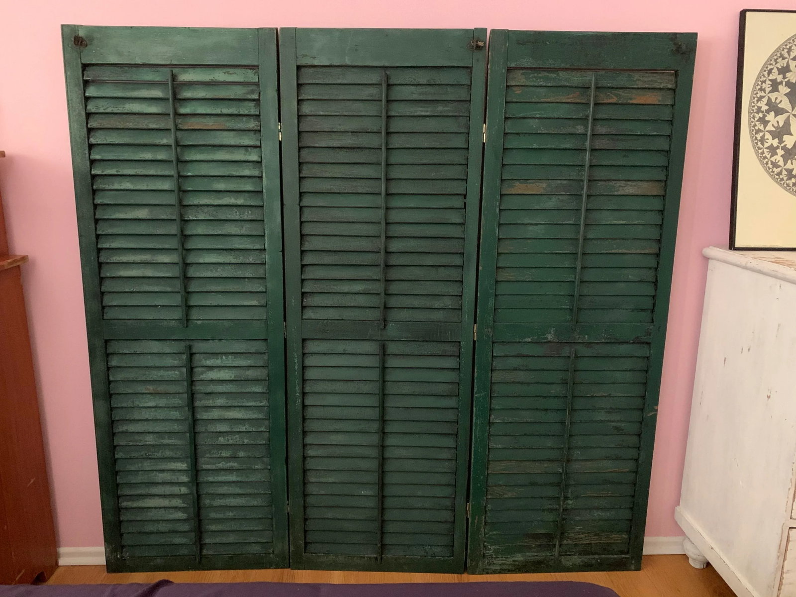 Antique Farmhouse Shutters Room Divider - 6