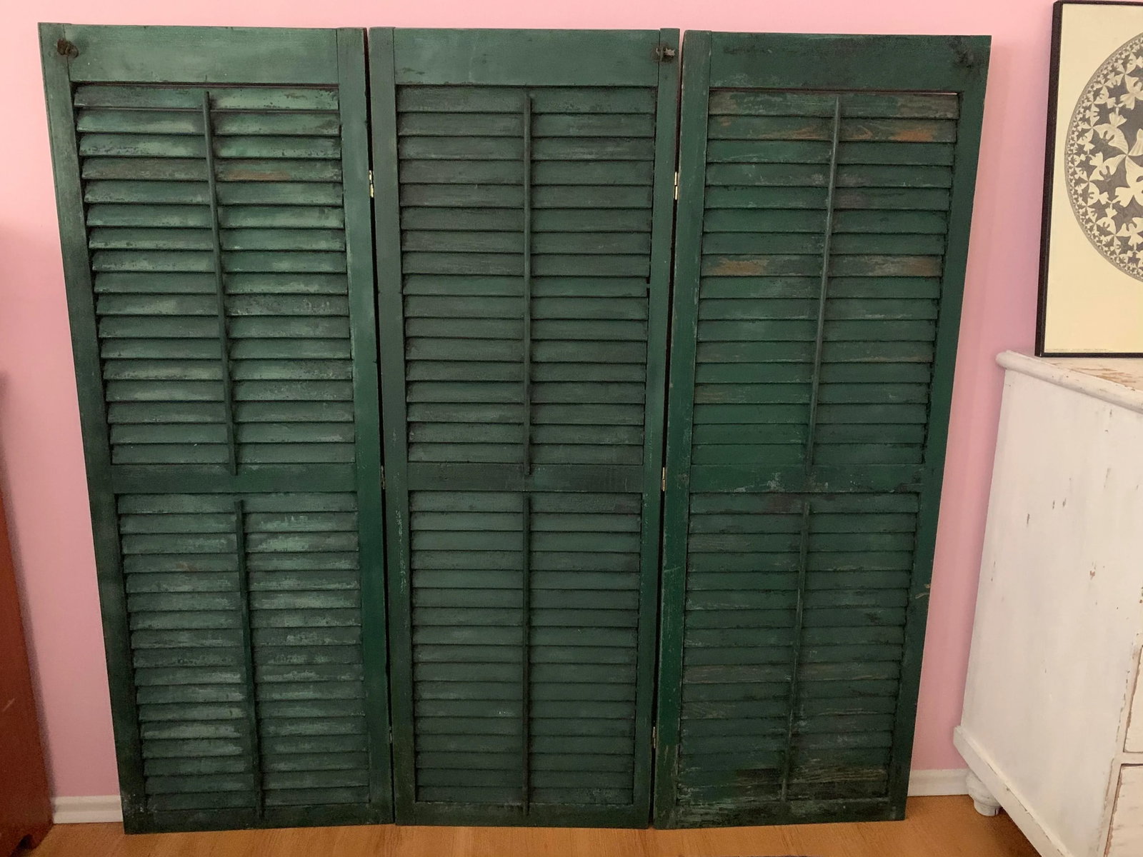 Antique Farmhouse Shutters Room Divider - 7