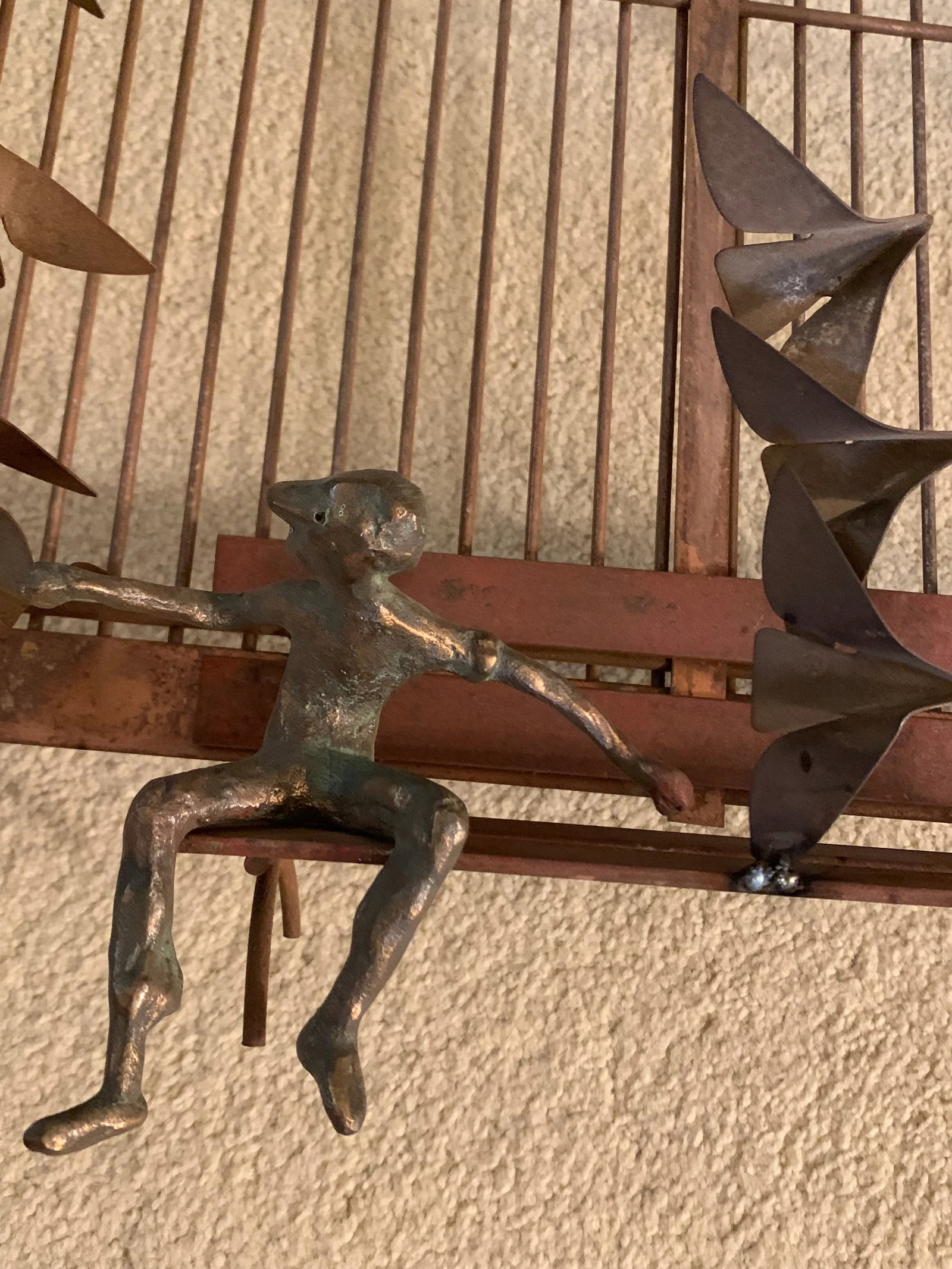 1970s Curtis Jere Boy in Park Bench, Metal Wall Sculpture - 10