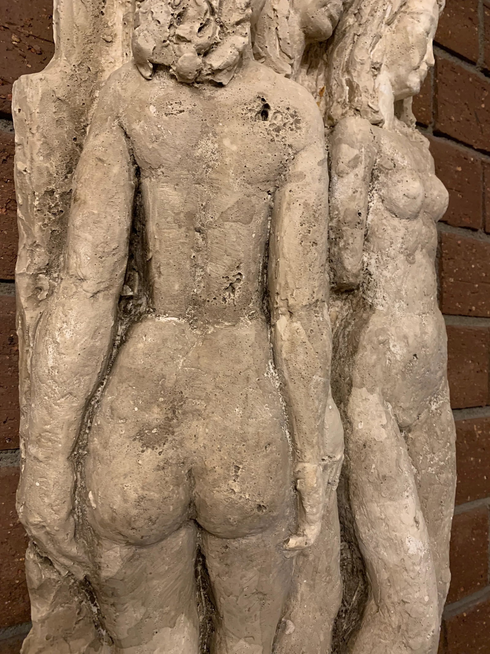 Vintage Wall Sculpture of Three Graces Charities, Signed - 3