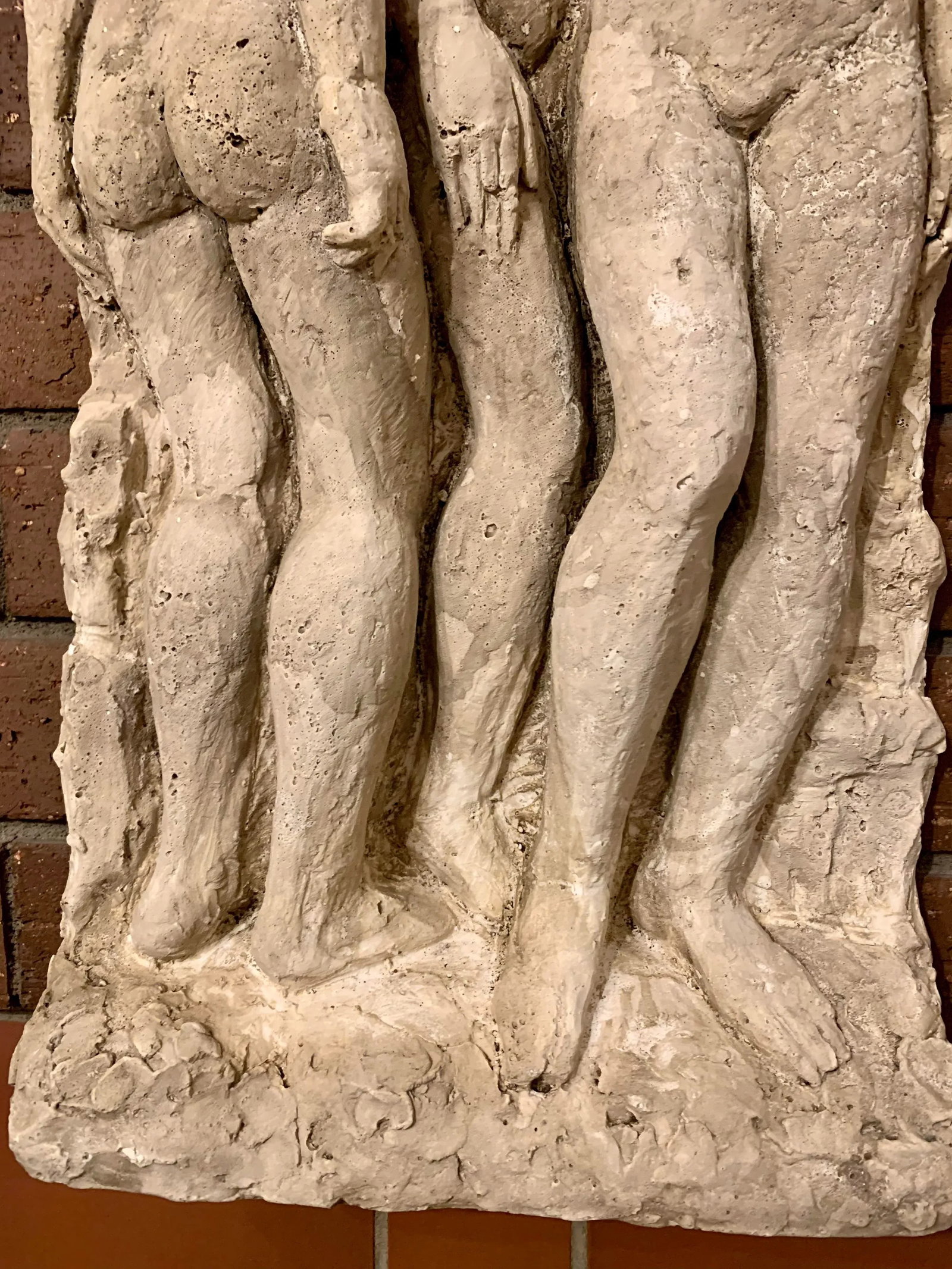 Vintage Wall Sculpture of Three Graces Charities, Signed - 5