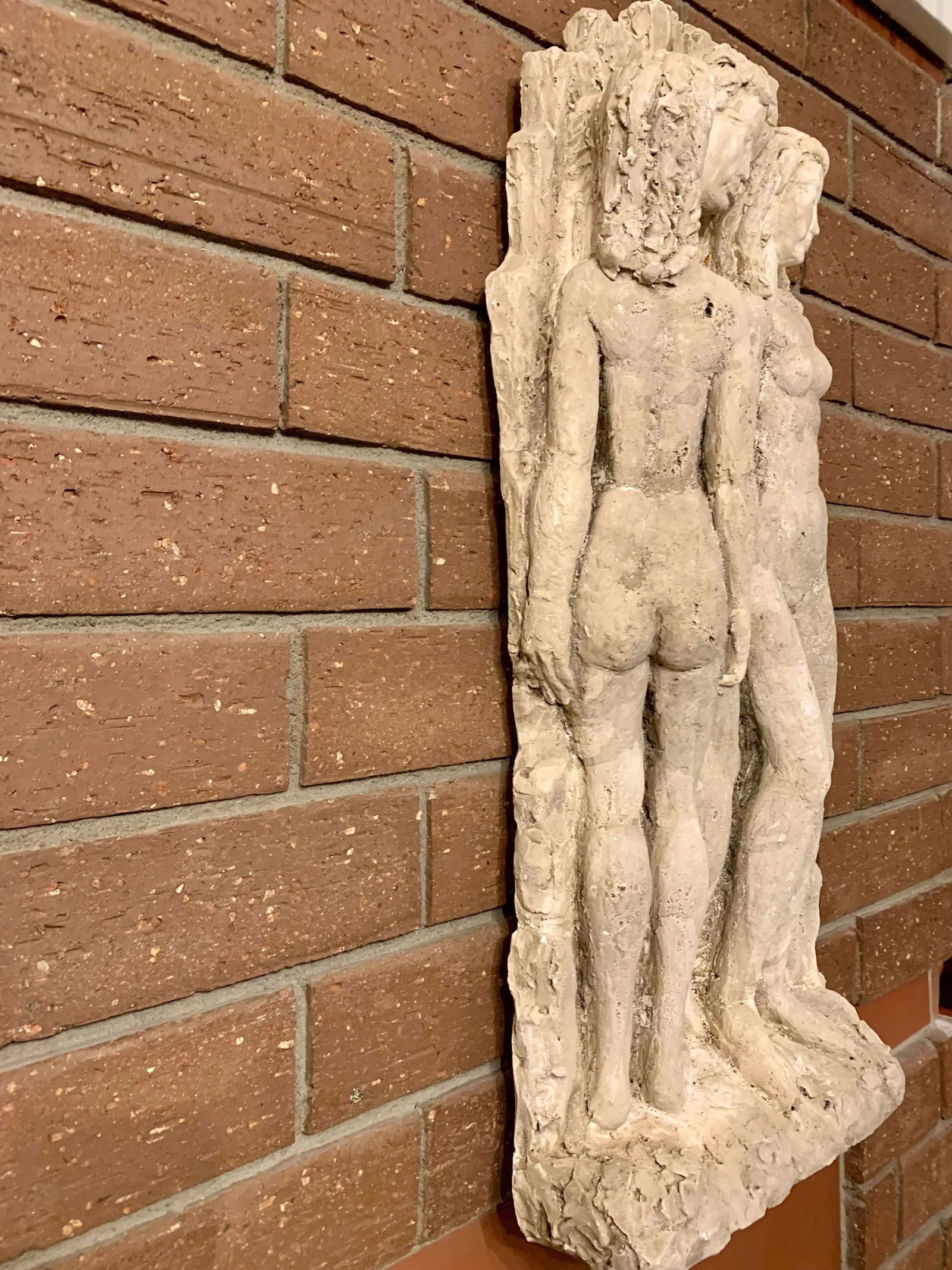 Vintage Wall Sculpture of Three Graces Charities, Signed - 8