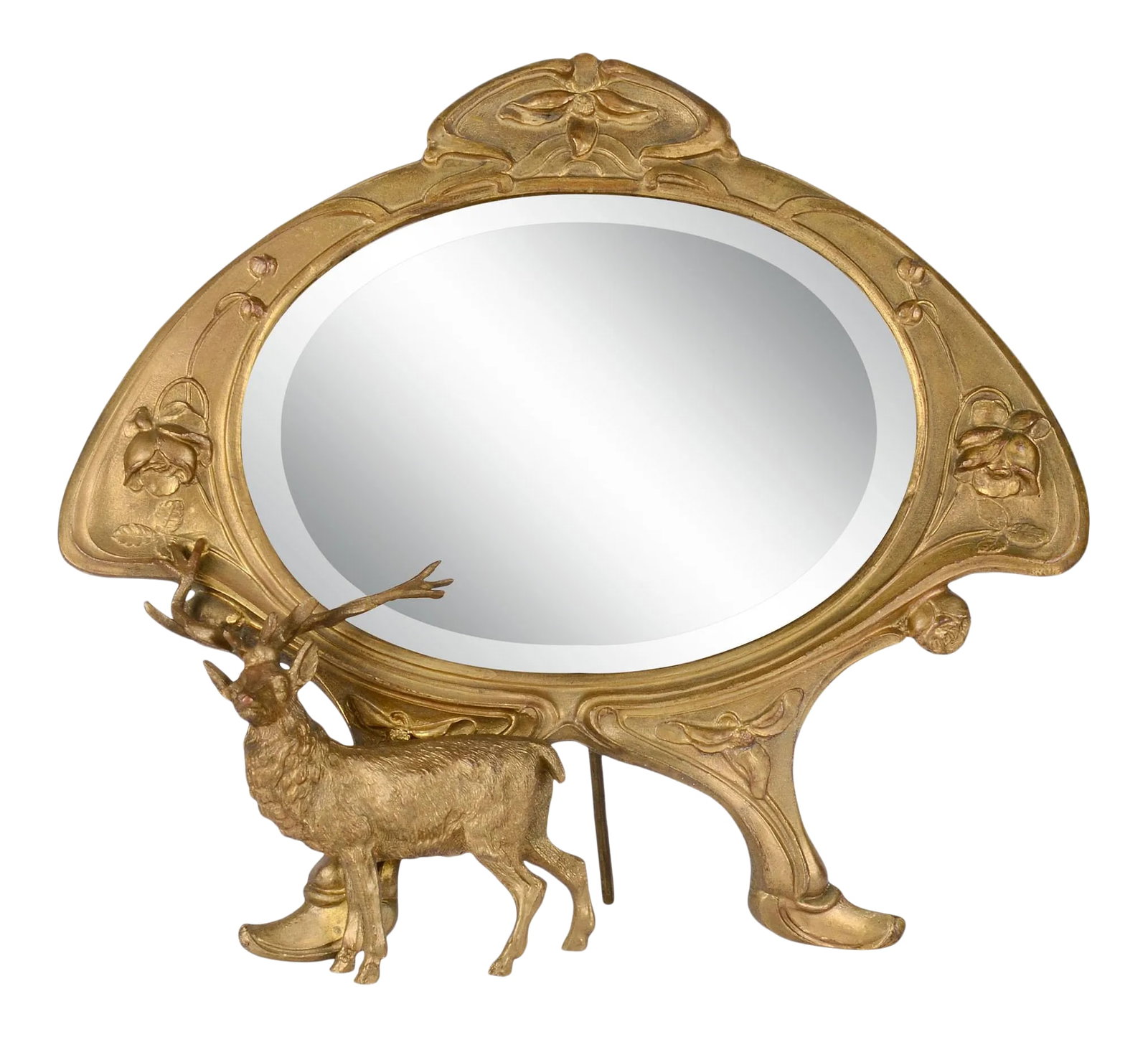 1890's Art Nouveau Gilt Bronze Dressing Mirror (1 of 7)